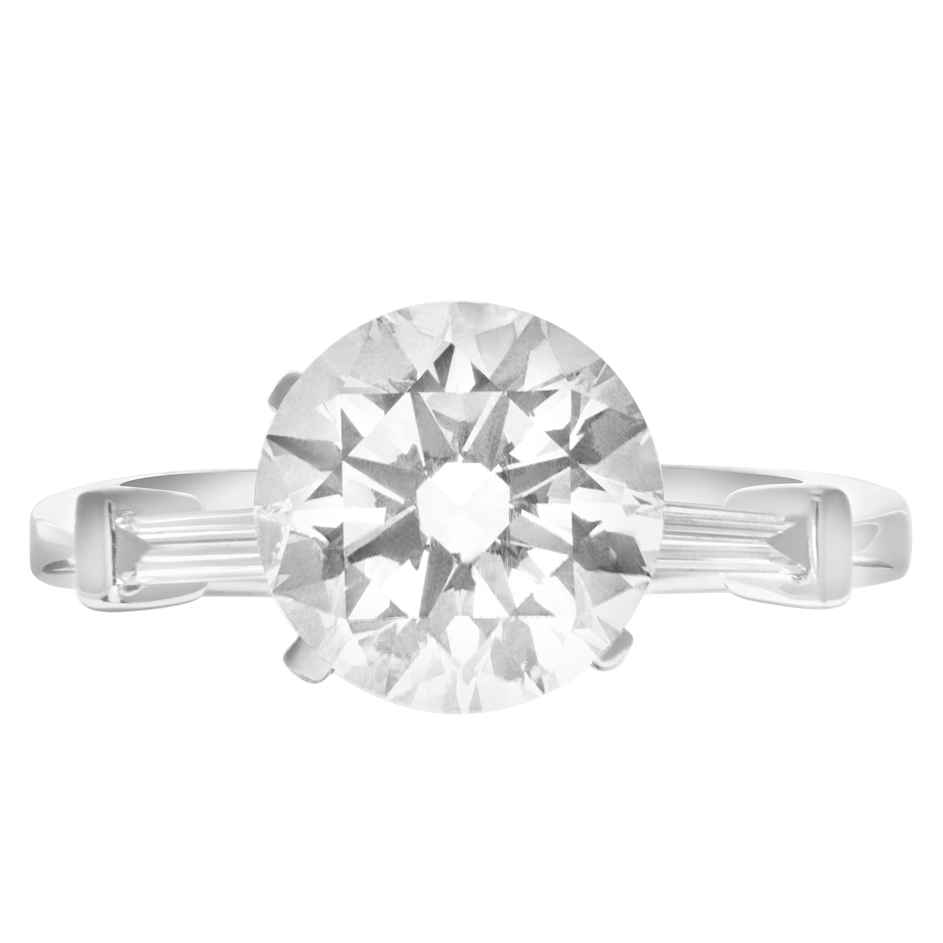 GIA certified 3.02 carat round brilliant diamond ring (I color, SI2 clarity) Size 6.5