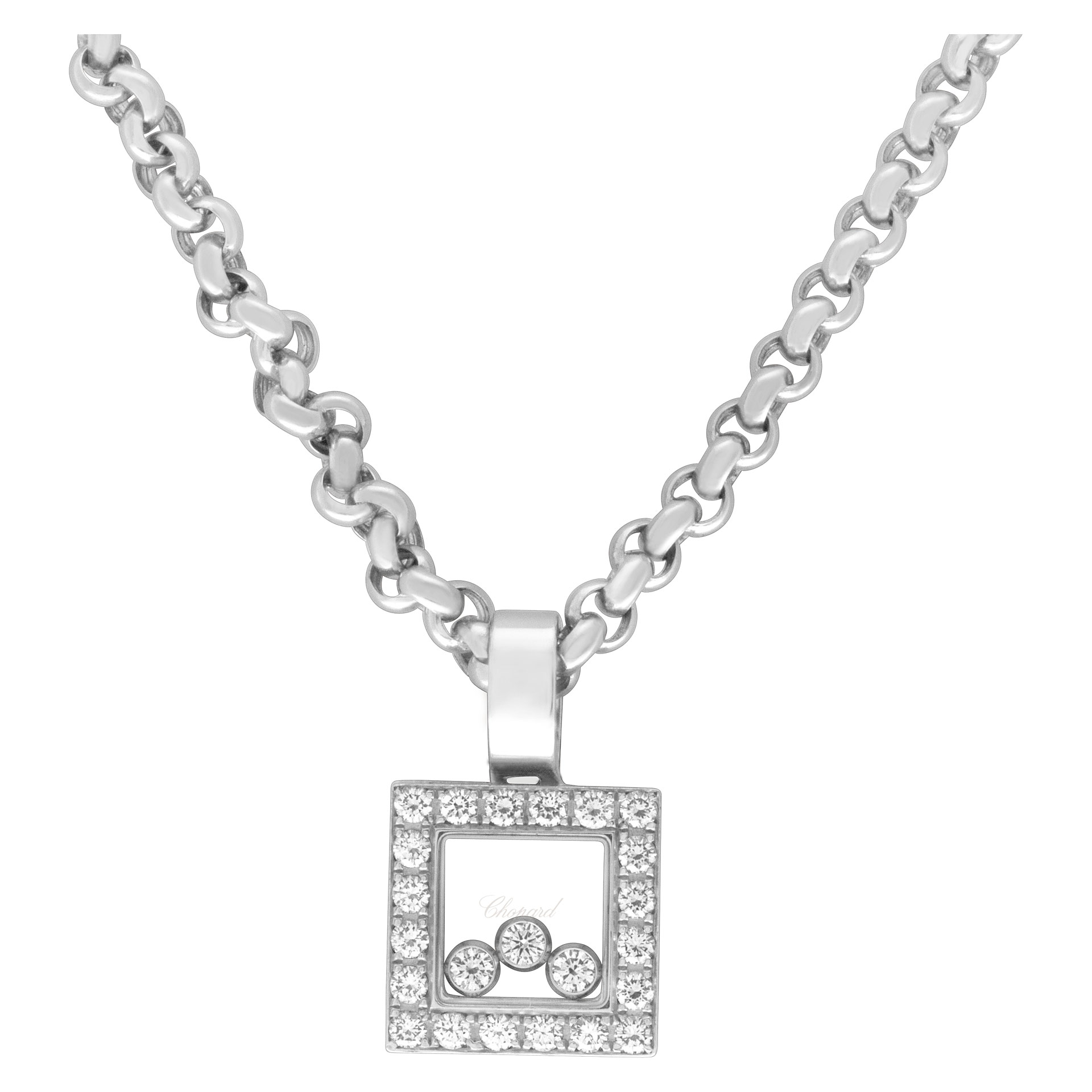 Chopard Icon Happy Diamond pendant necklace in 18k white gold