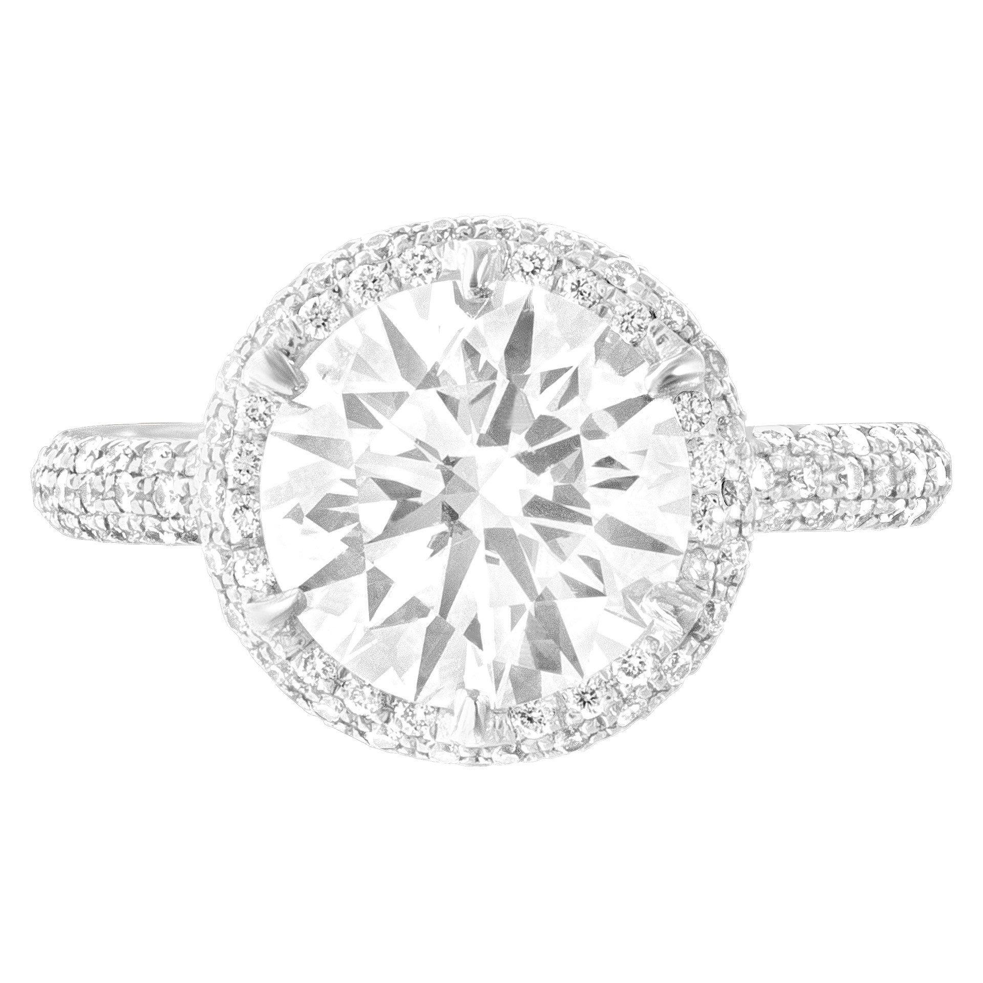 GIA certified 3.10 carat diamond ring (I color, I1 clarity) set in platinum. Size 6.5