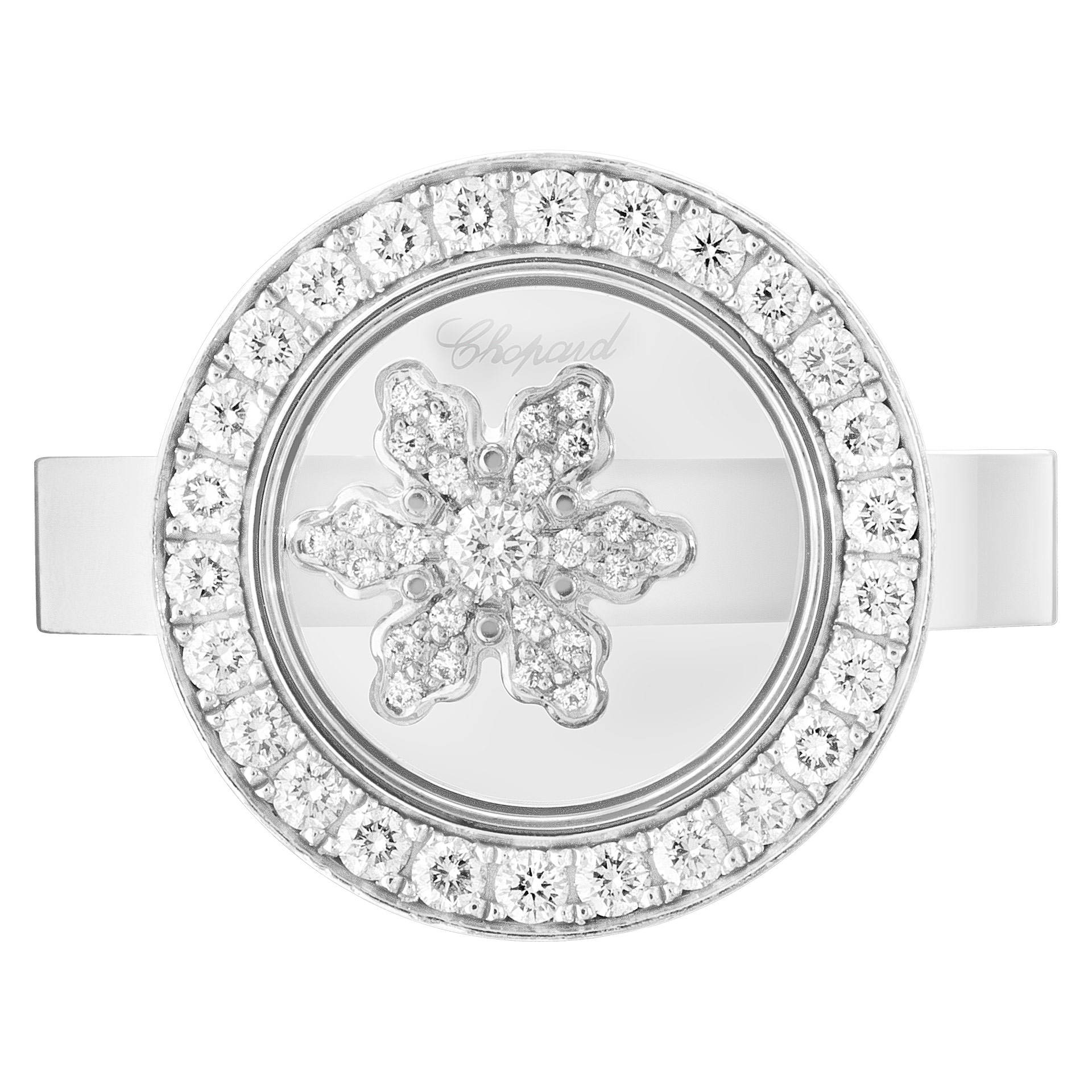 Chopard Snowflake ring in 18k white gold. 0.56 cts in diamonds. Size 7