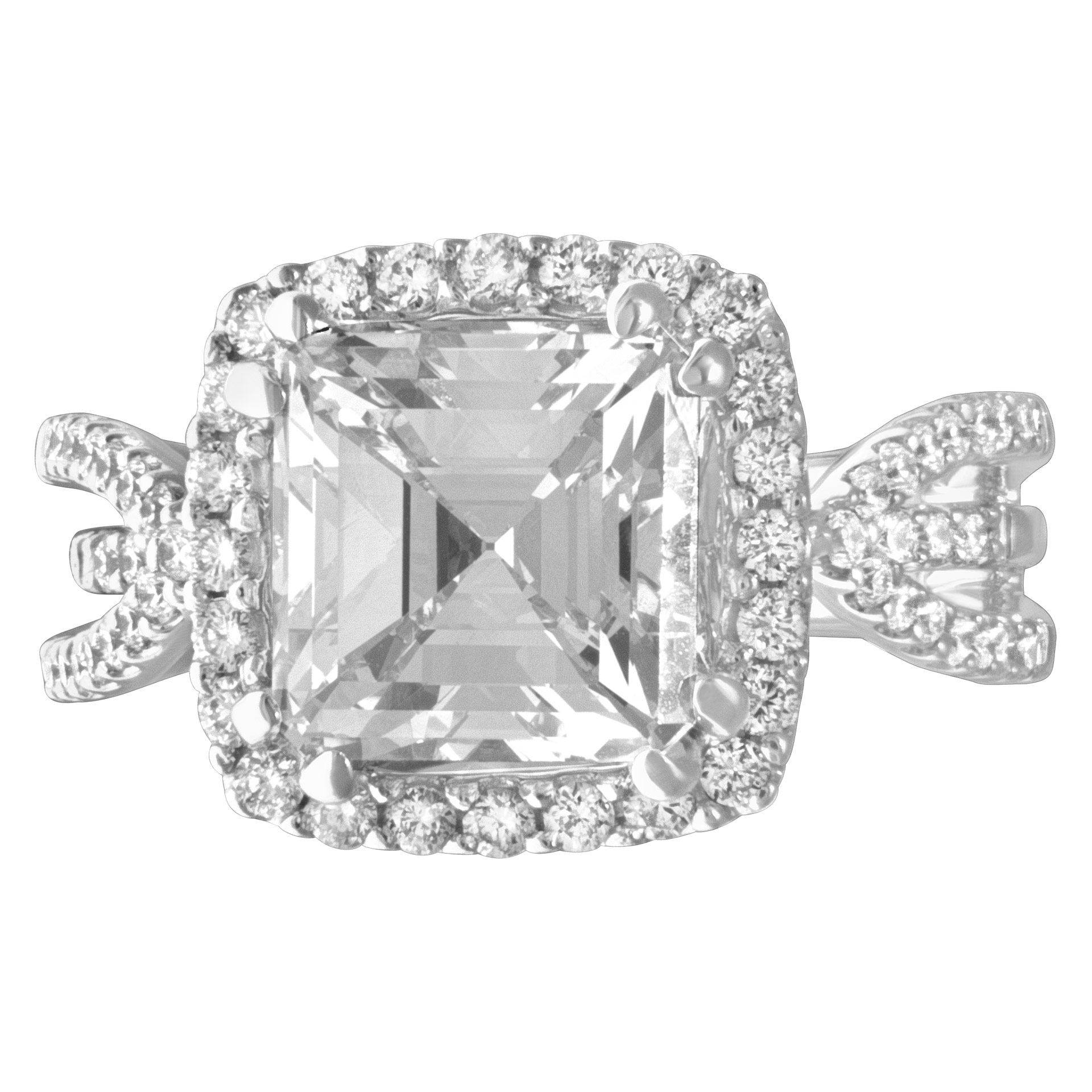 GIA certified Square Emerald cut diamond 4.12 carat  (J color VS2 clarity)