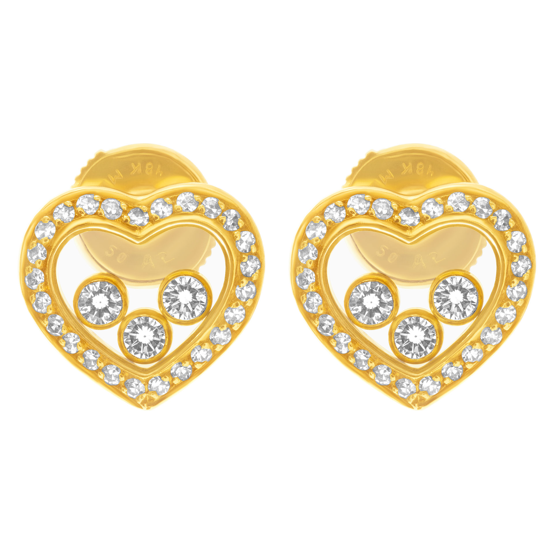 Chopard Happy Diamond Icons earings in 18k gold. 0.70 carat in diamonds