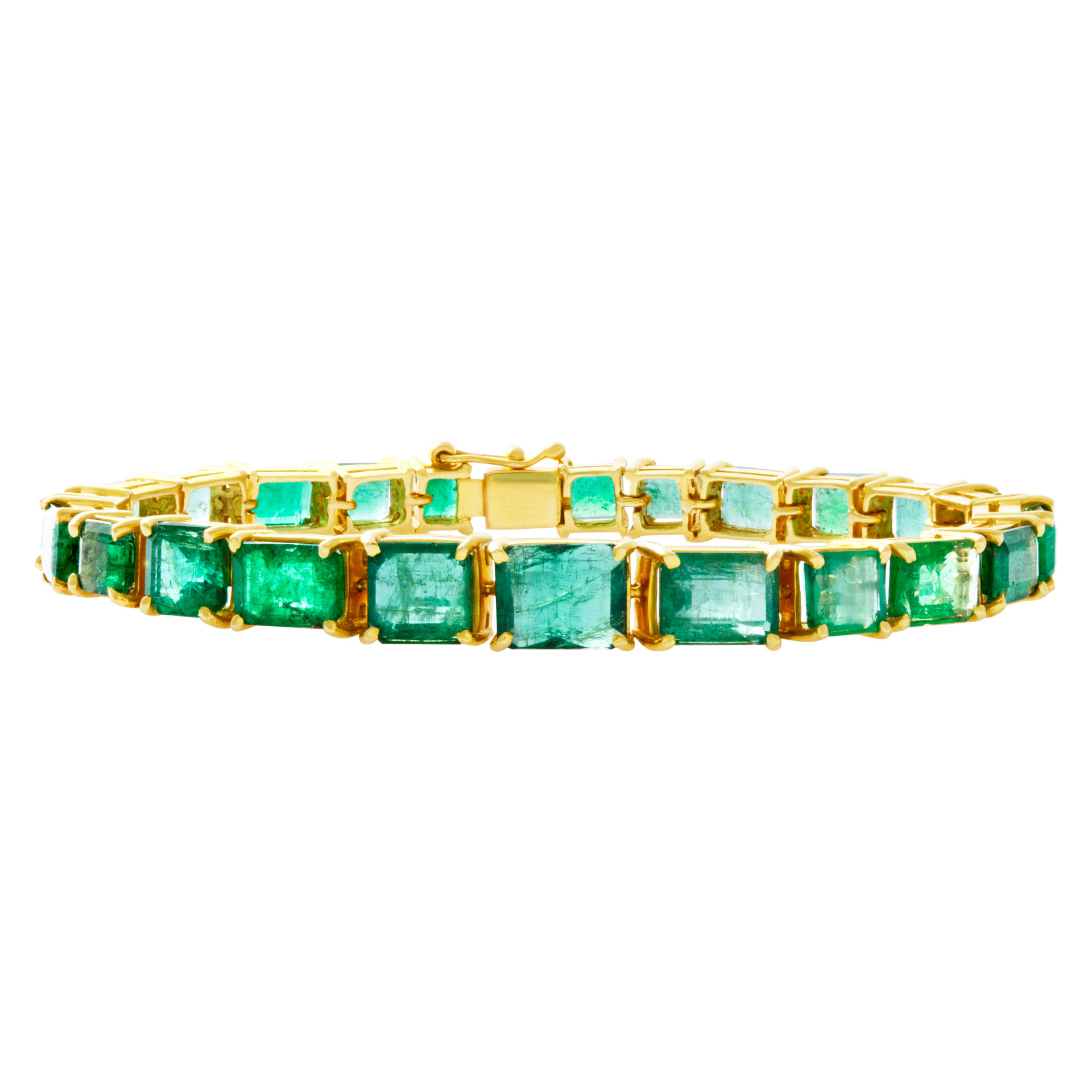 Emerald line bracelet in 14k