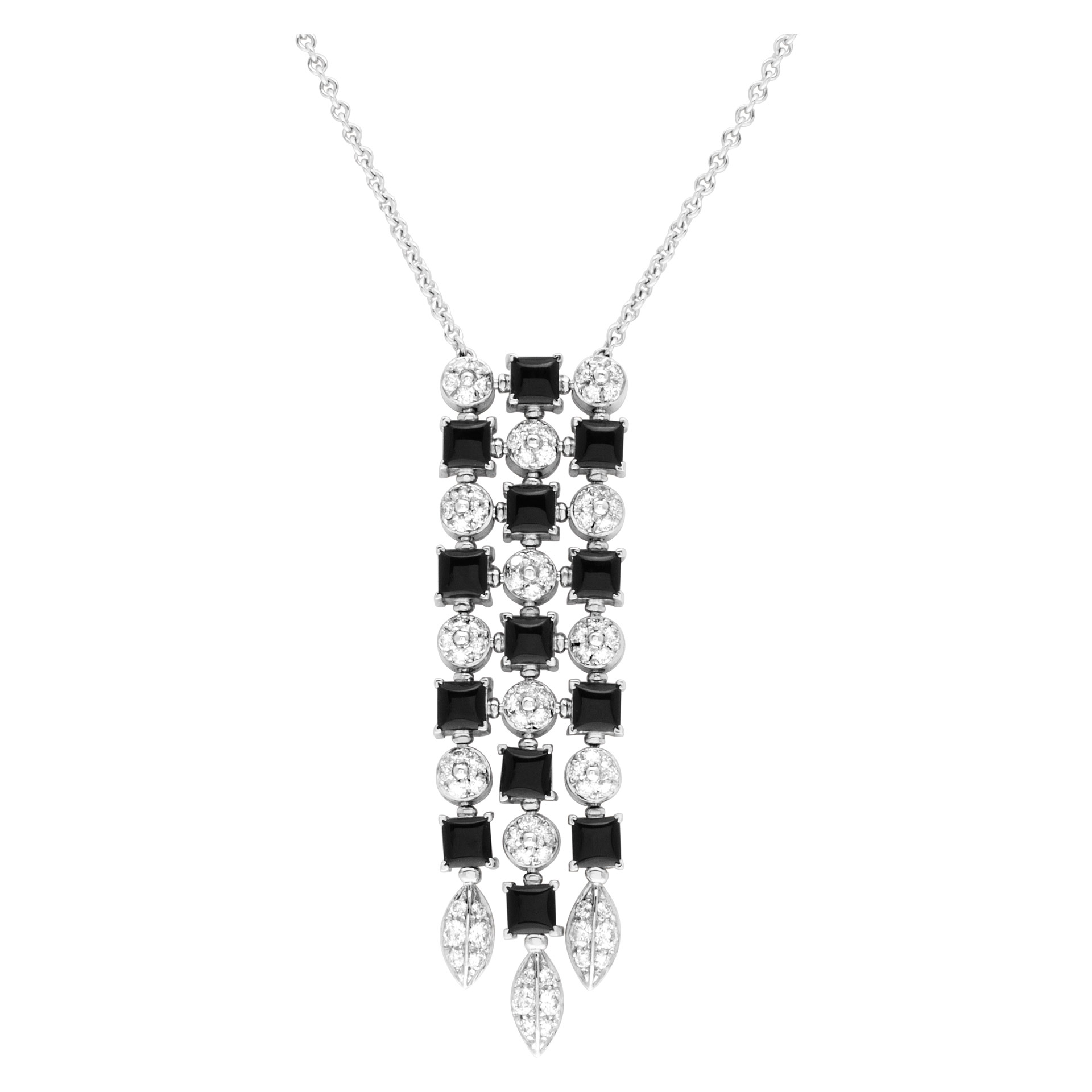 Bvlgari "Lucea" onyx and diamond 1.50ct (G, VS1) necklace in 18k white gold