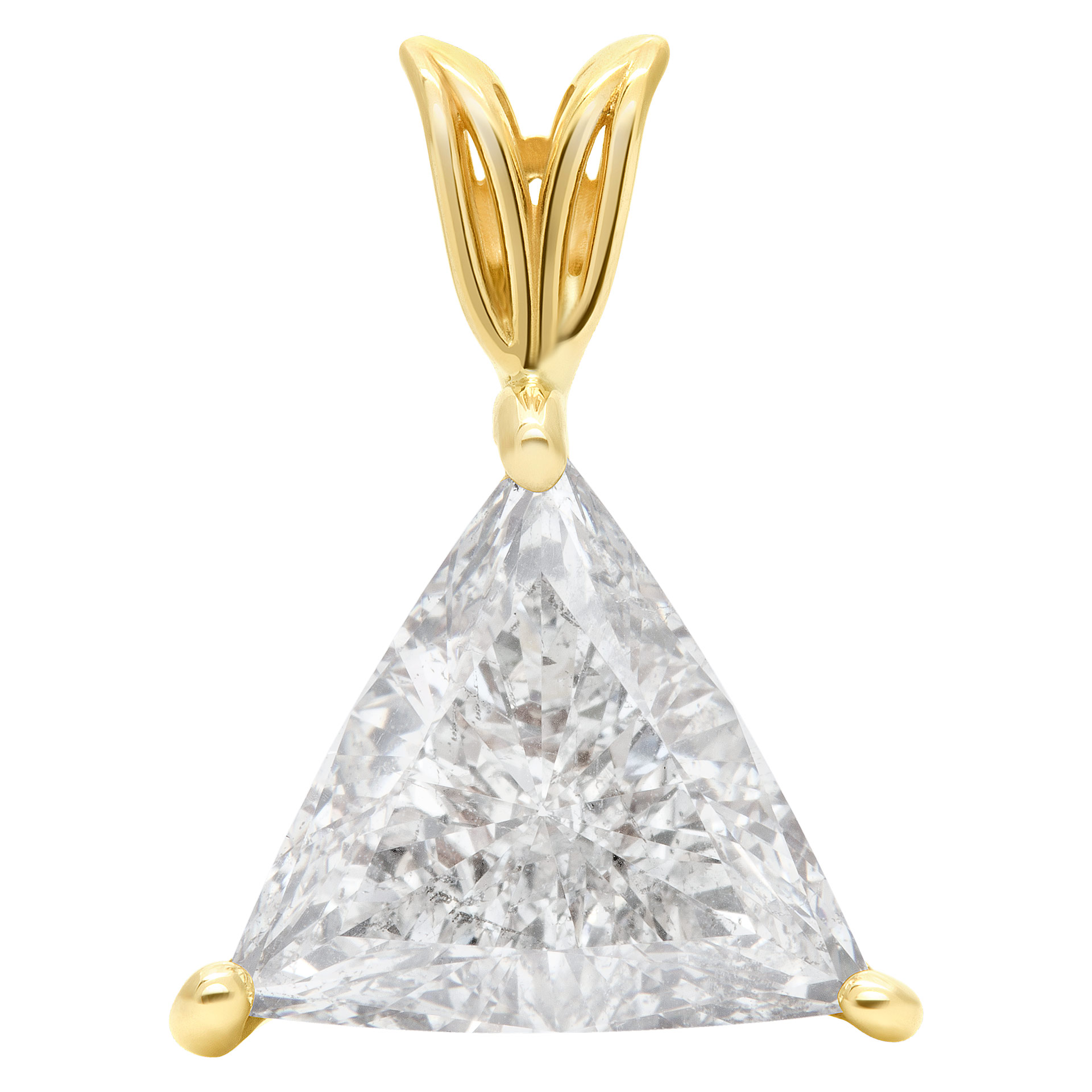GIA certified trianguler cut diamond 2.49 carat (H color, SI 2 clarity) pendant