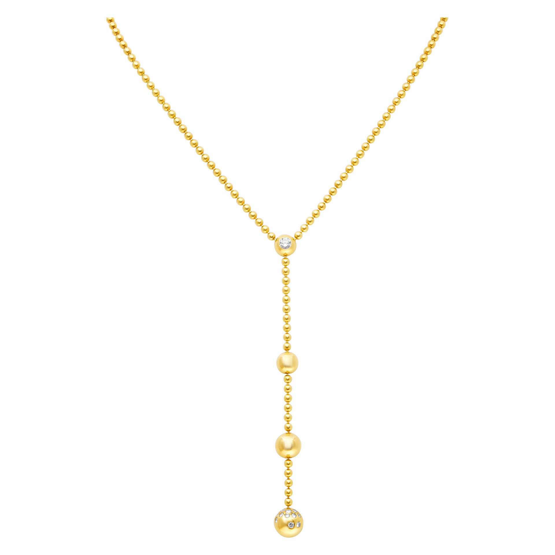 Cartier "Pluie de Diamants" collection, necklace with diamond accents in 18K yellow gold