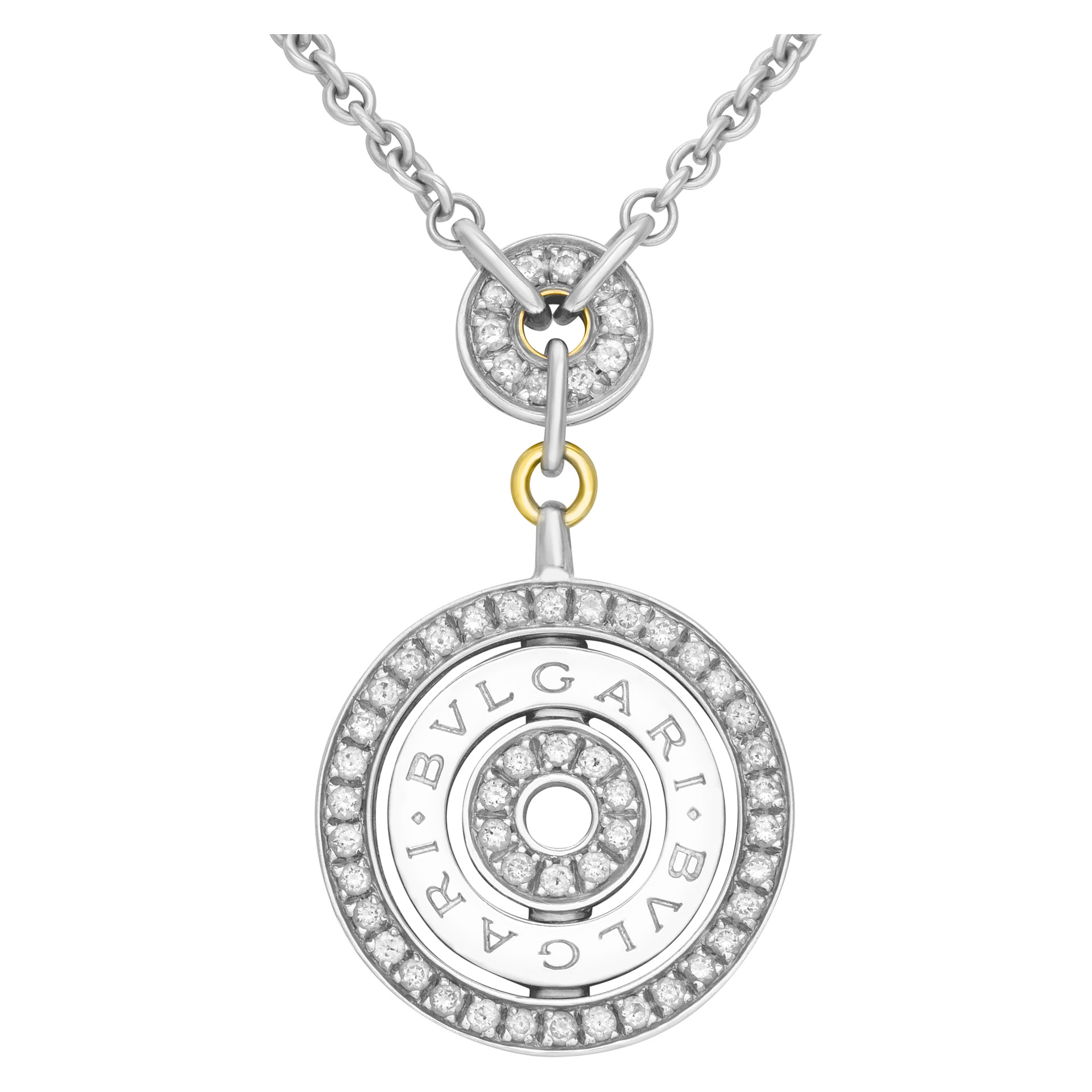 Bvlgari Diamond Astrale Cerchi necklace in 18k white gold