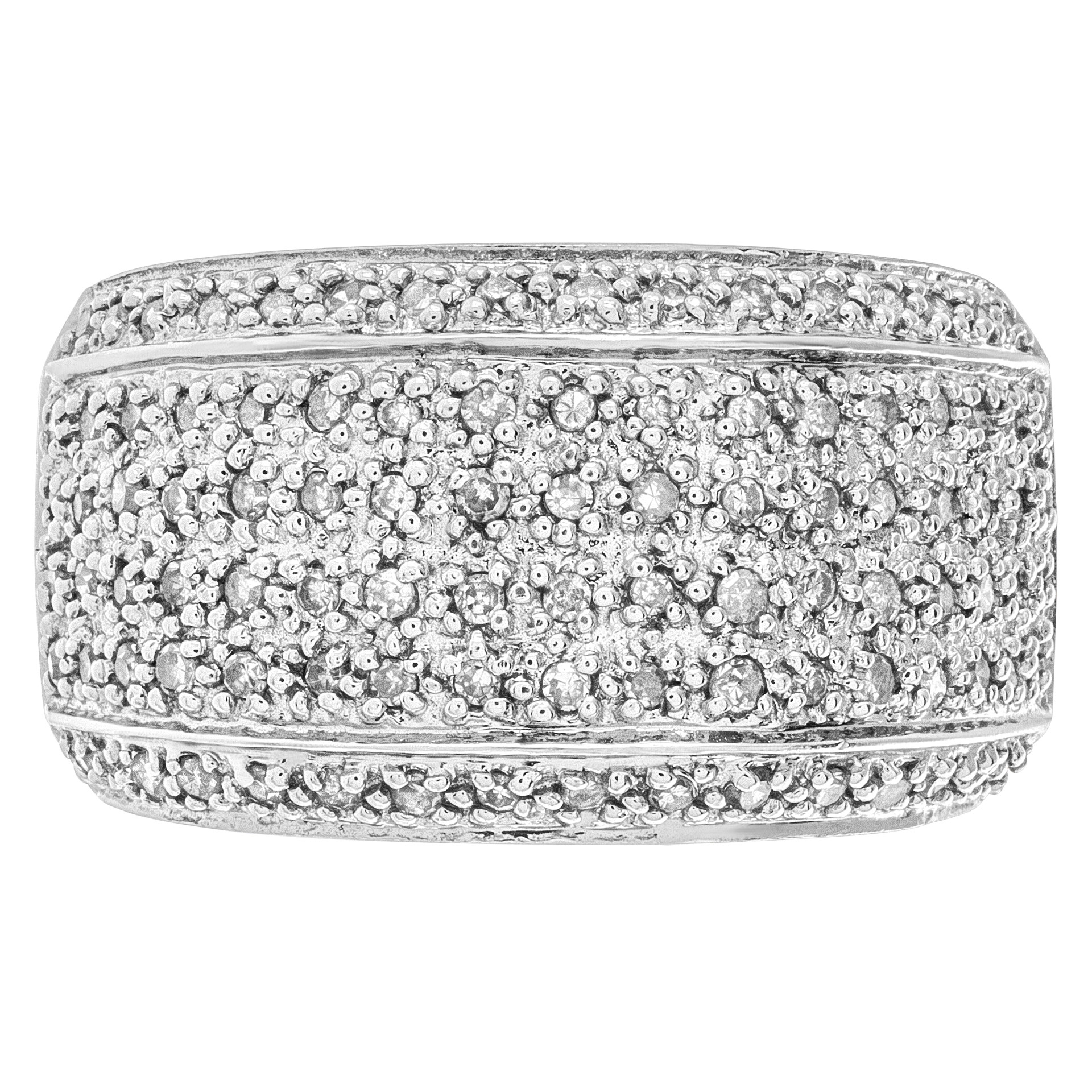 Pave Diamond Ring in 14k white gold with approx. 0.96 carats in diamonds