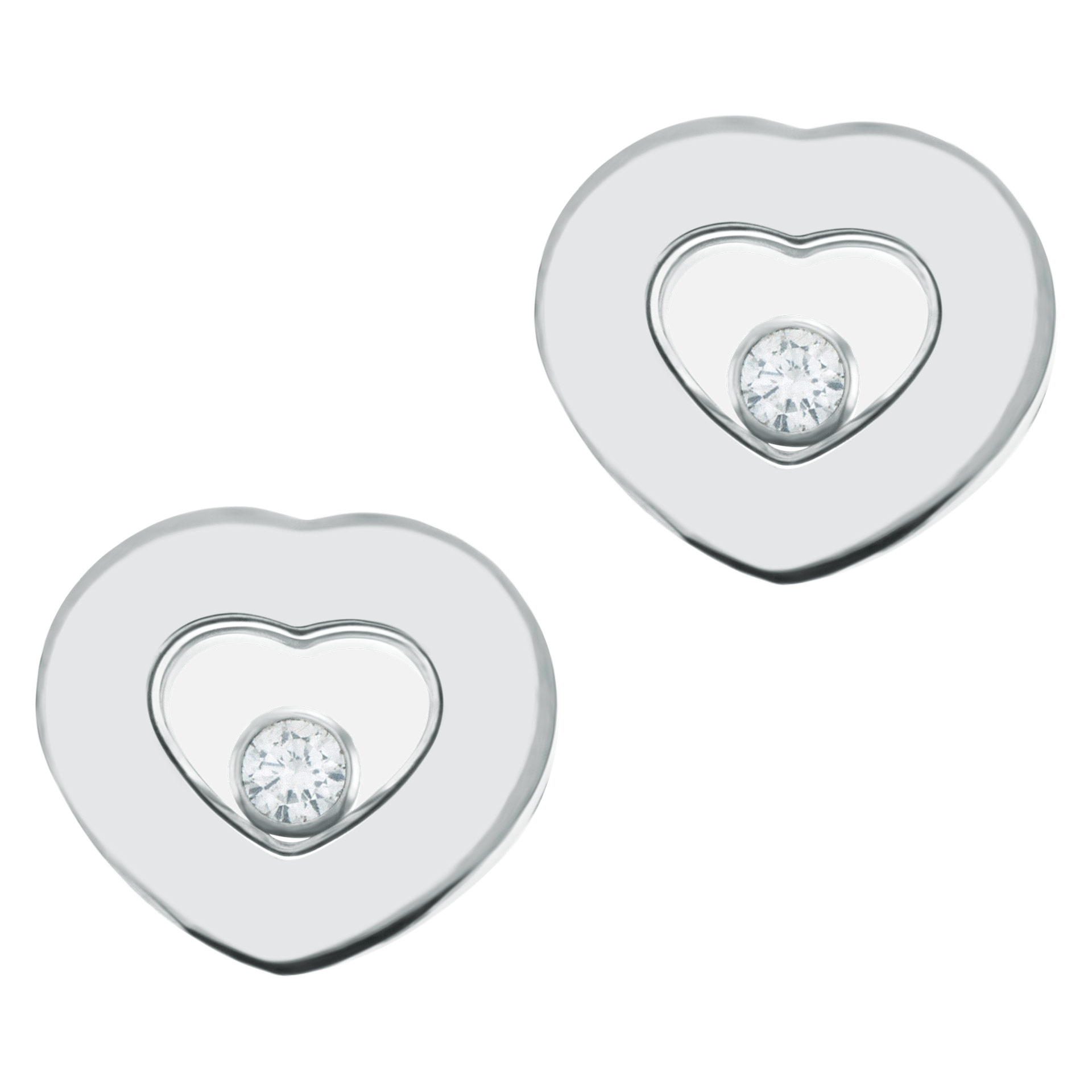 Chopard Heart Floating Diamond ICON Earrings in 18k white gold