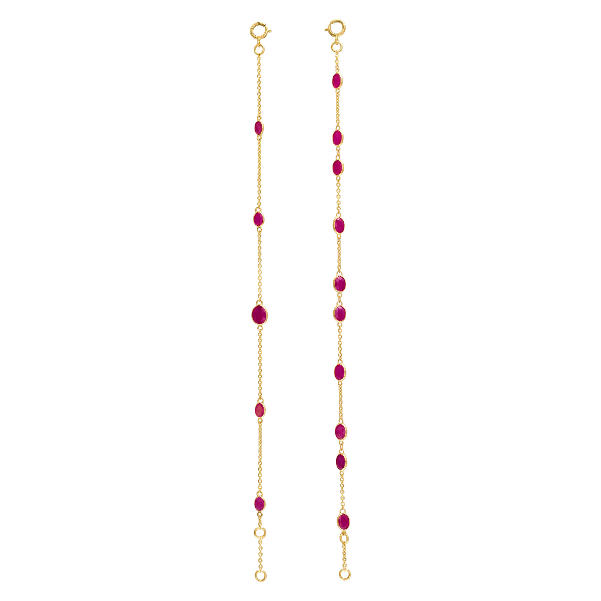 Double row ruby bracelet with approximately 6.56cts in rubies in 14k  gold