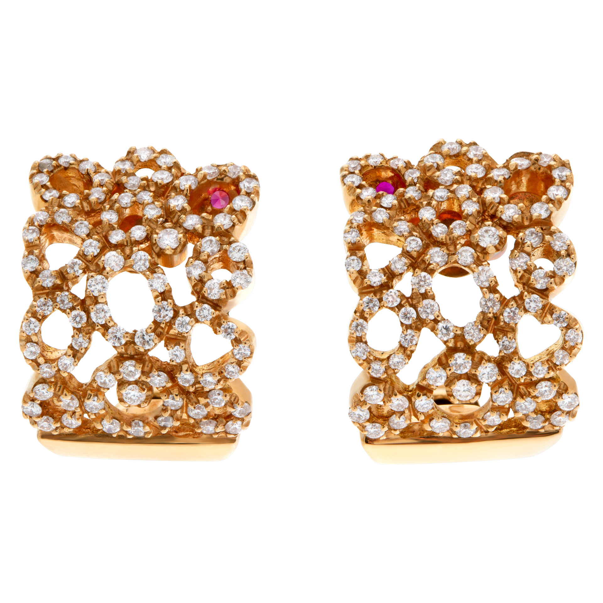 Roberto Coin Mauresque earrings in 18k rose gold with diamonds