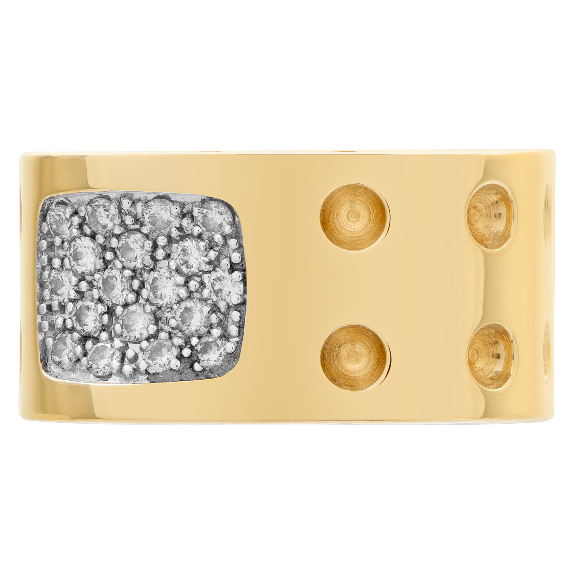 Roberto Coin Pois Moi two-row ring in 18k with diamonds