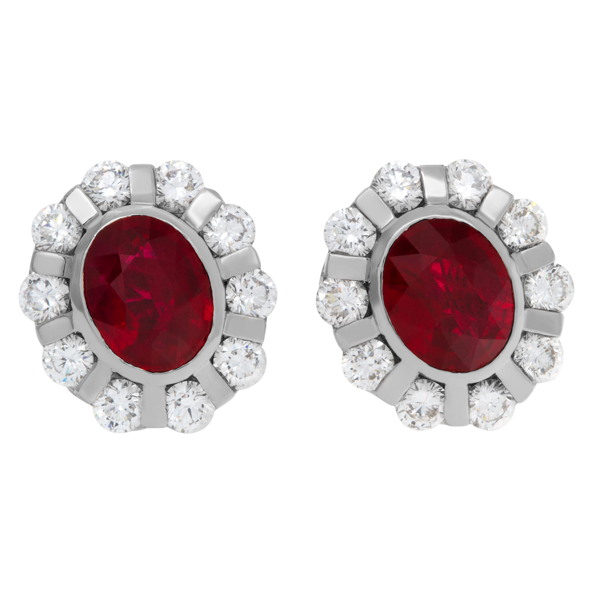 GIA certified approximately 6 carat ruby cufflinks with 2 carats in diamonds