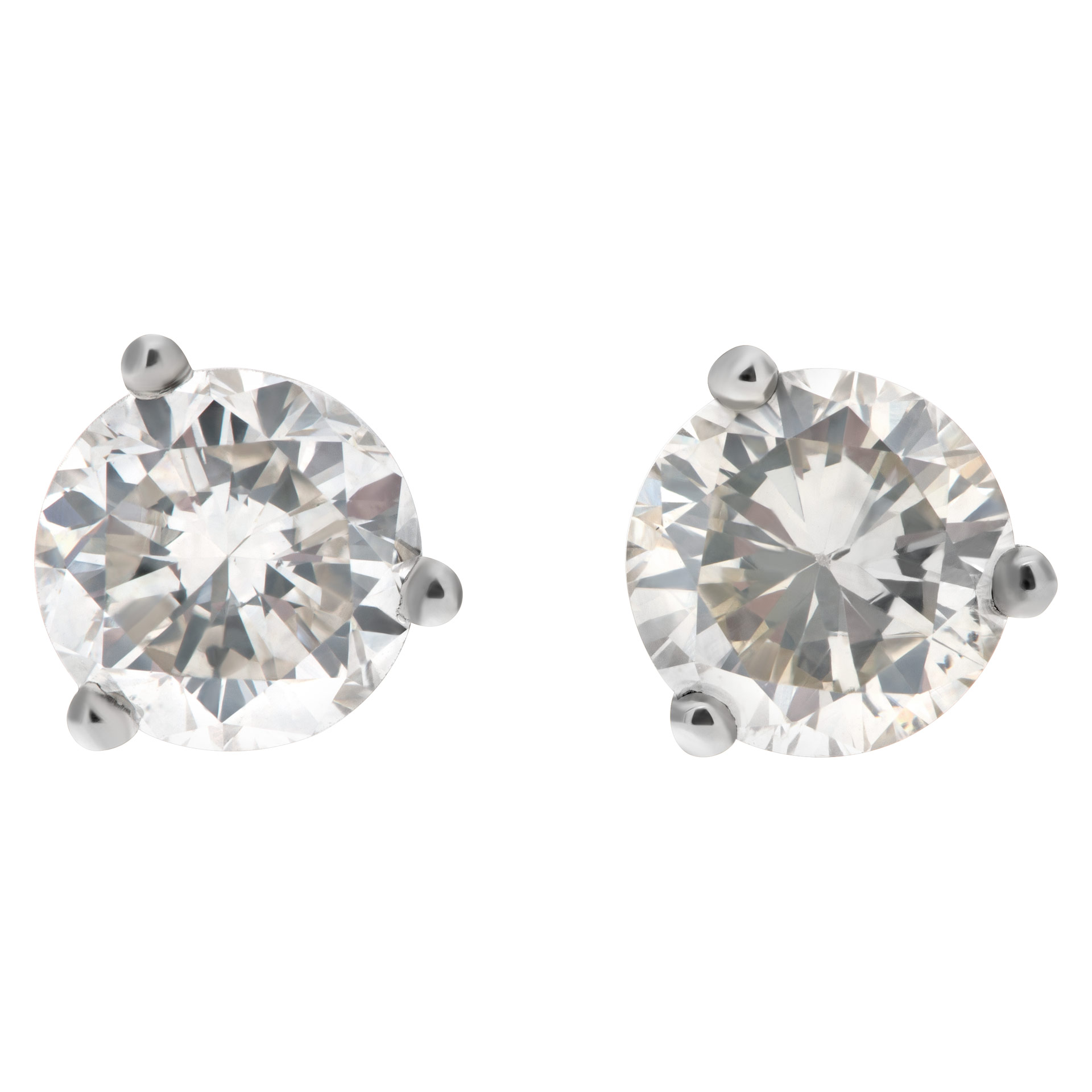 GIA certified diamond studs total 1.07 carats (S to T Range Light Brown Color, SI2 Clarity)