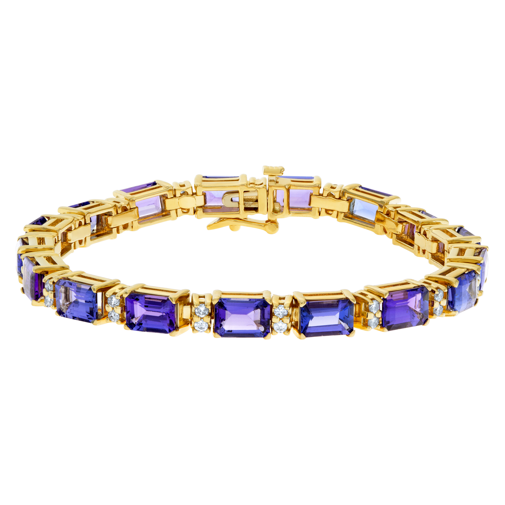 14k bracelet with 16.8 cts in tanzenite and 0.8 carats in diamonds