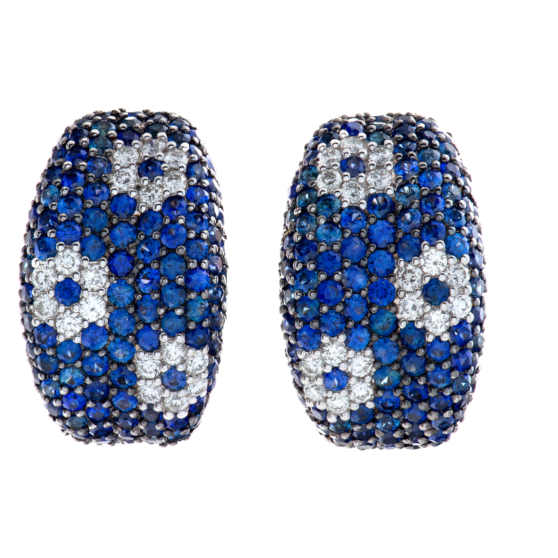 Roberto Coin blue sapphire & diamond earrings in 18k white gold