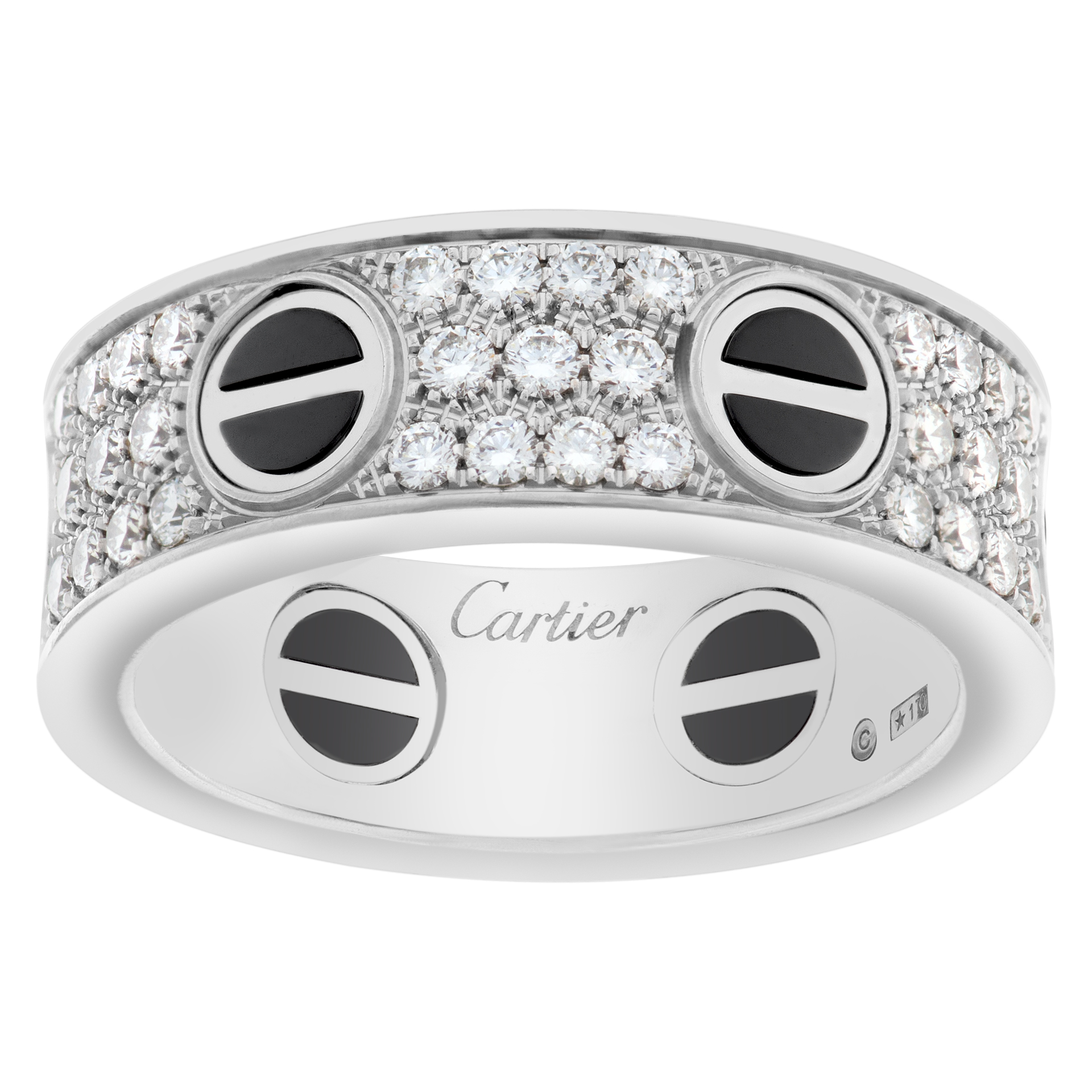 Cartier Love ring, 18K white gold, black ceramic, set with 66 brilliant-cut diamonds (Stones)