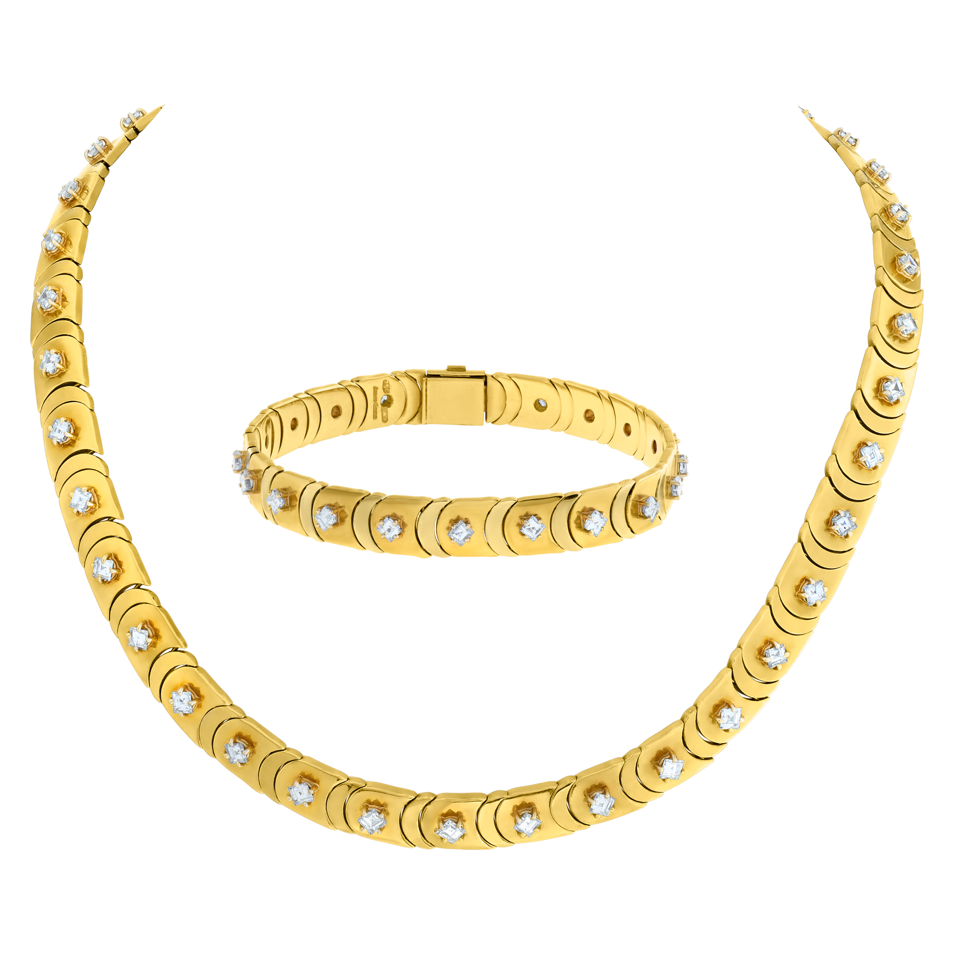 Chimento diamond necklace/choker with bracelet in 18k