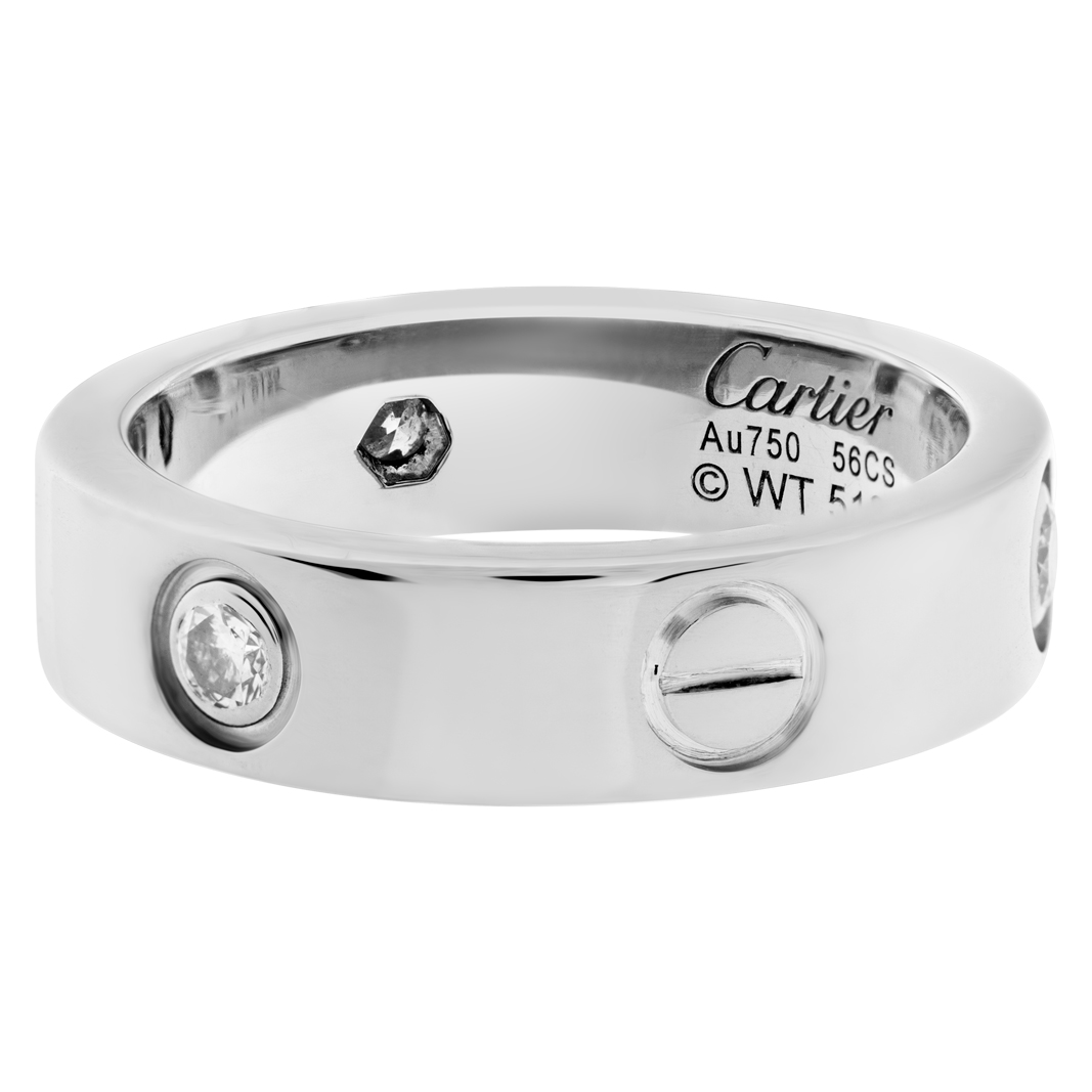 Cartier Love Ring with three diamonds in white gold (Stones)