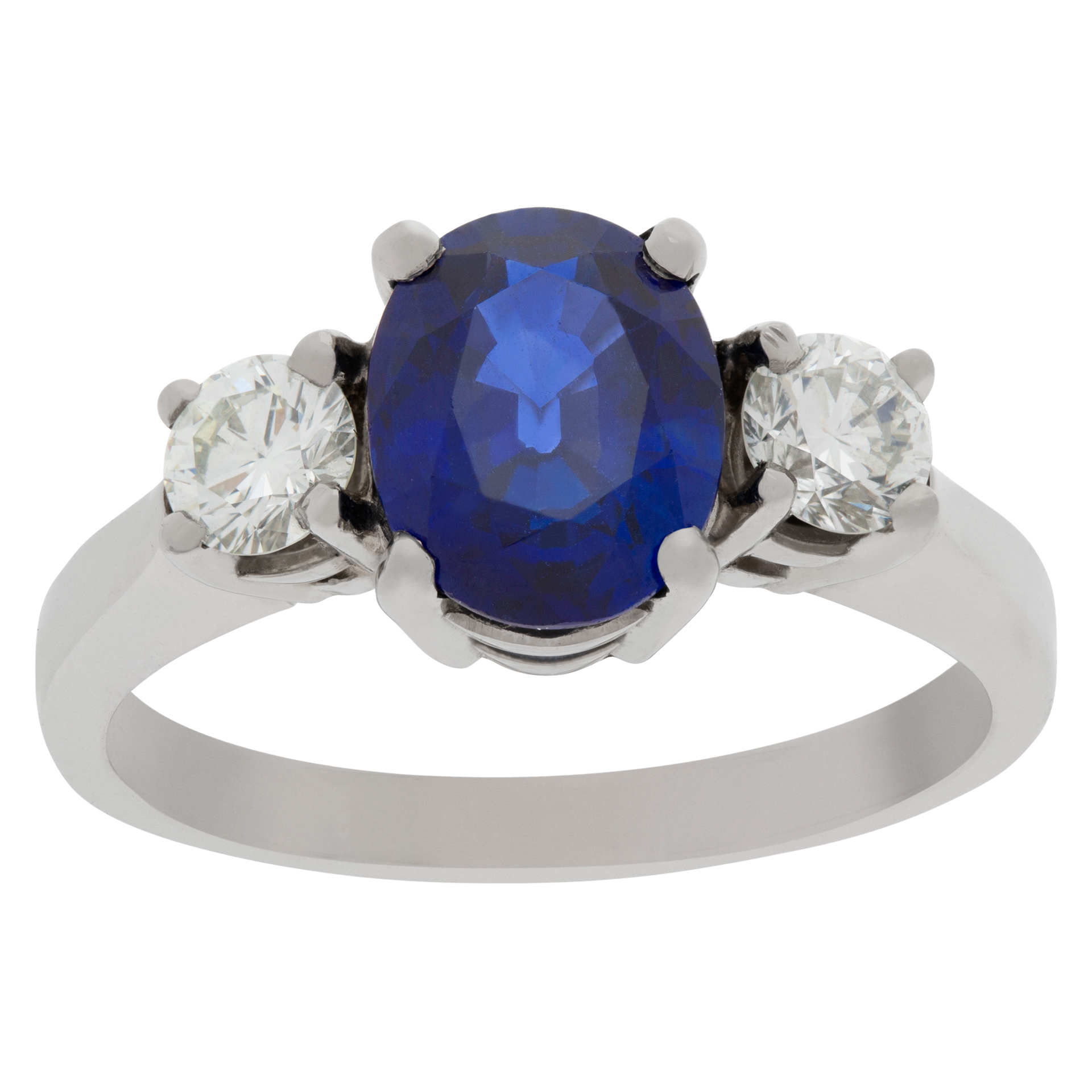 Sapphire and diamond platinum ring