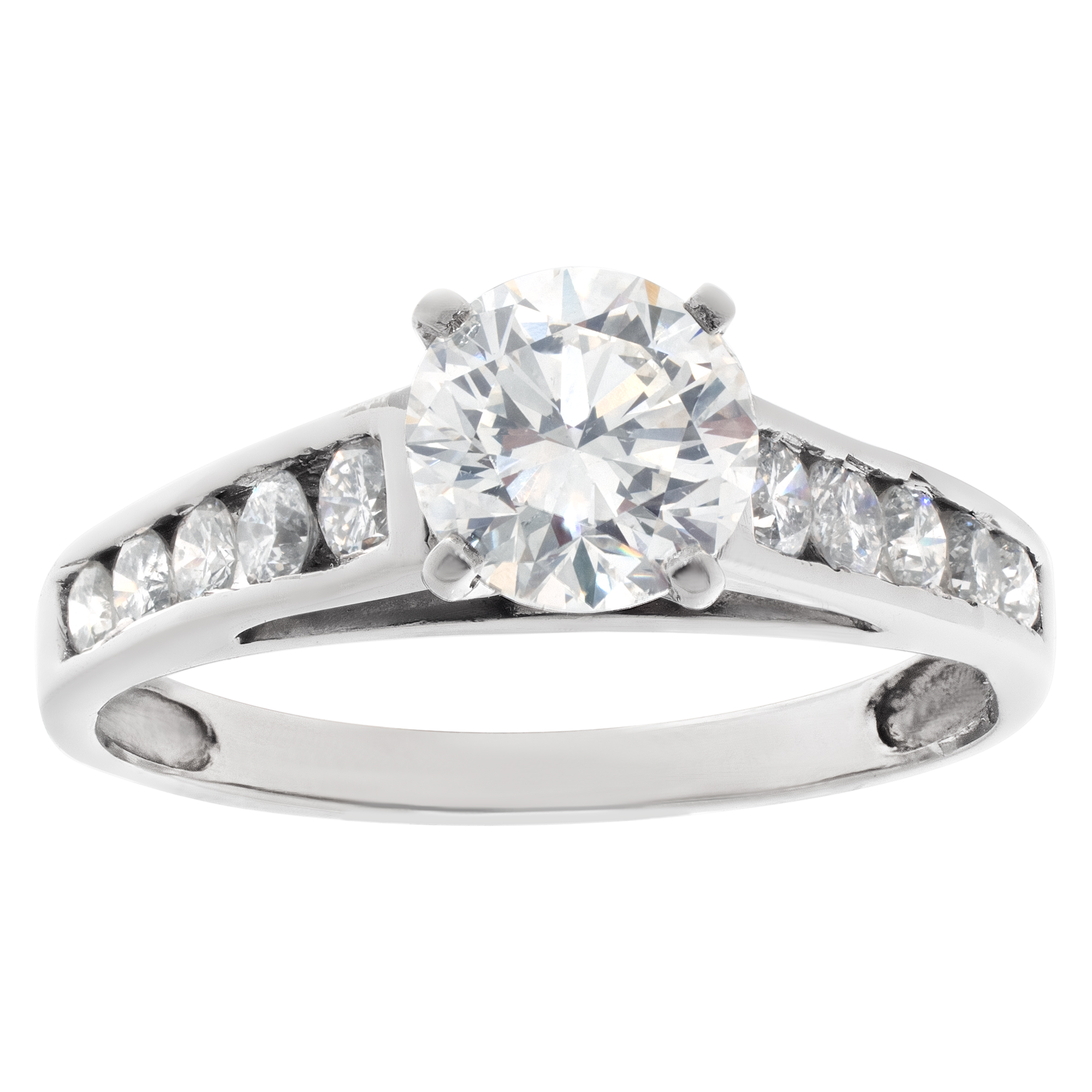 GIA certified round brilliant cut diamond 1 carat (G color, SI1 clarity) ring