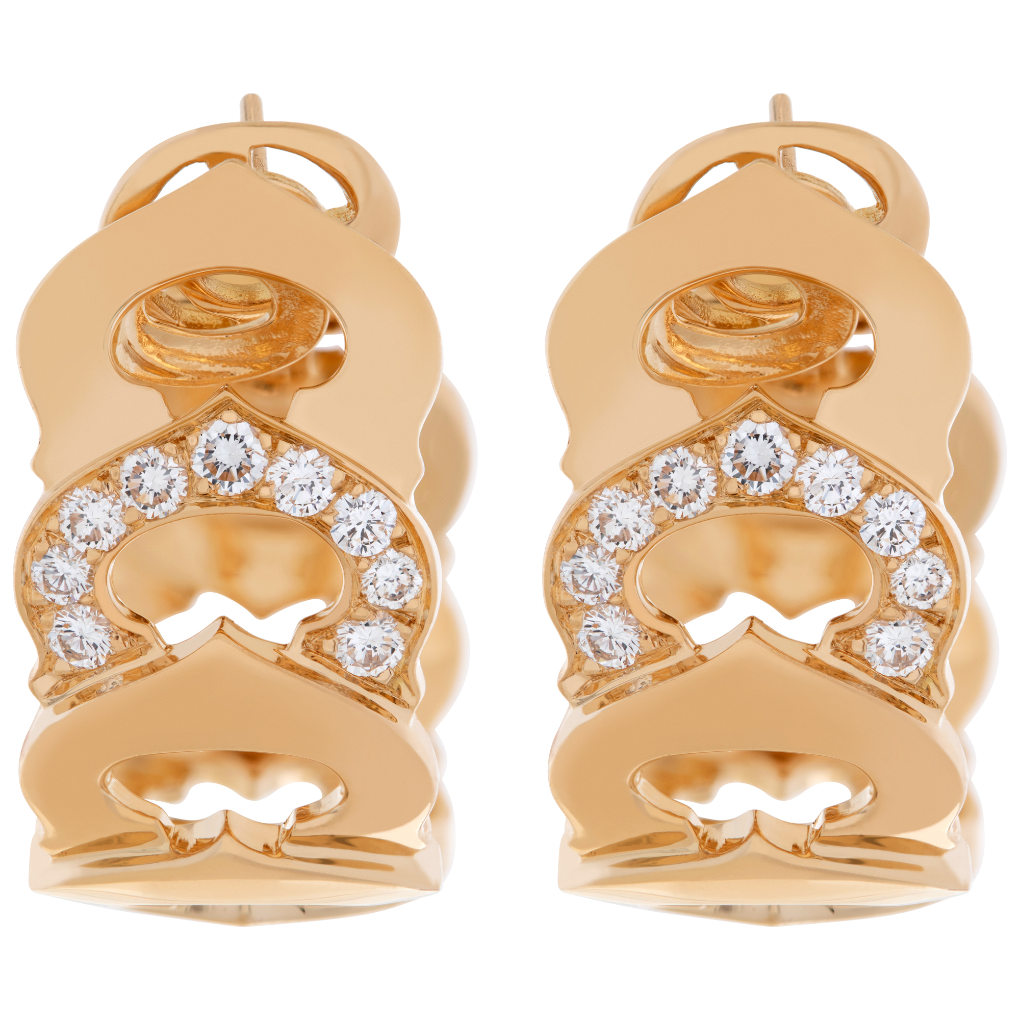 Cartier 'C de Cartier' motif hoop earring clips with 1.26 carats in diamonds