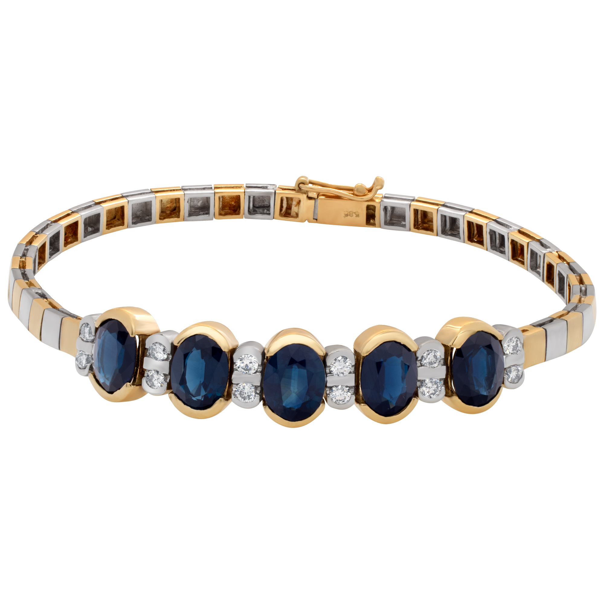 Sapphire And Diamond Bracelet Set In 14k