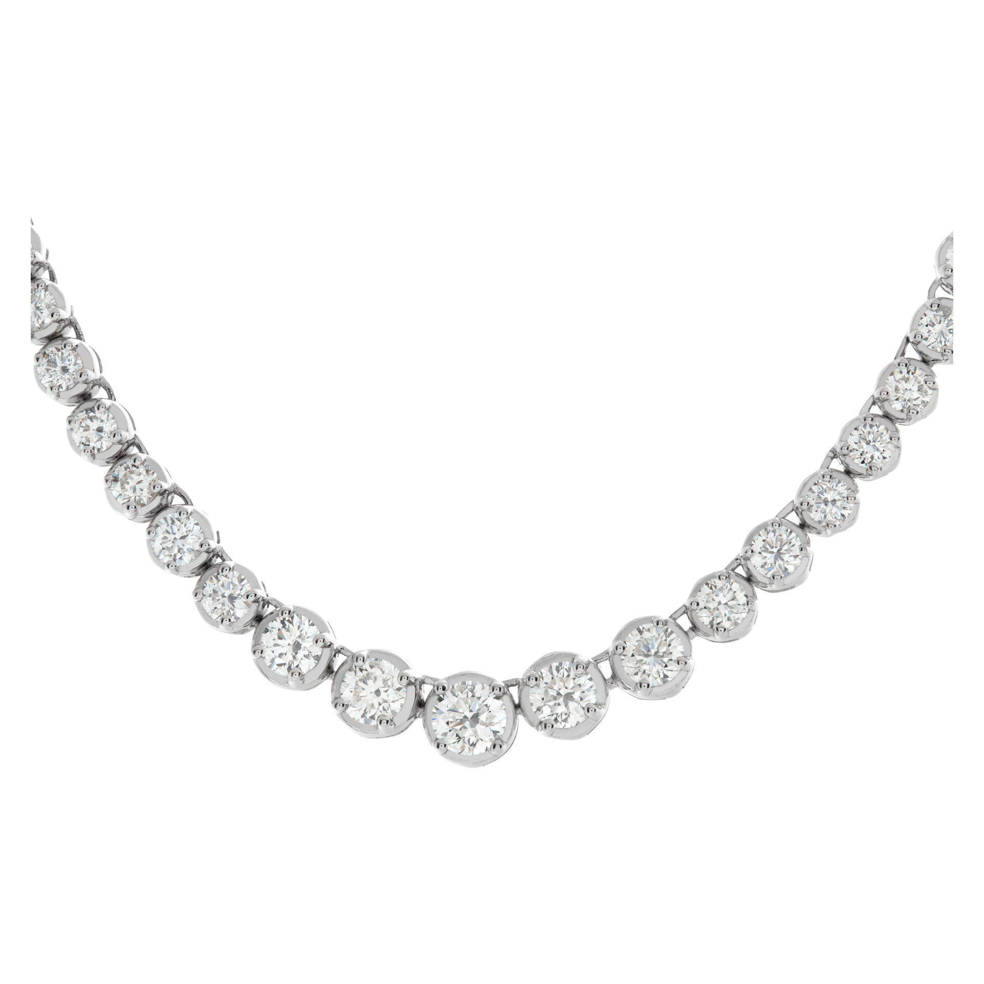 Diamond line necklace in 18k white gold (Stones)