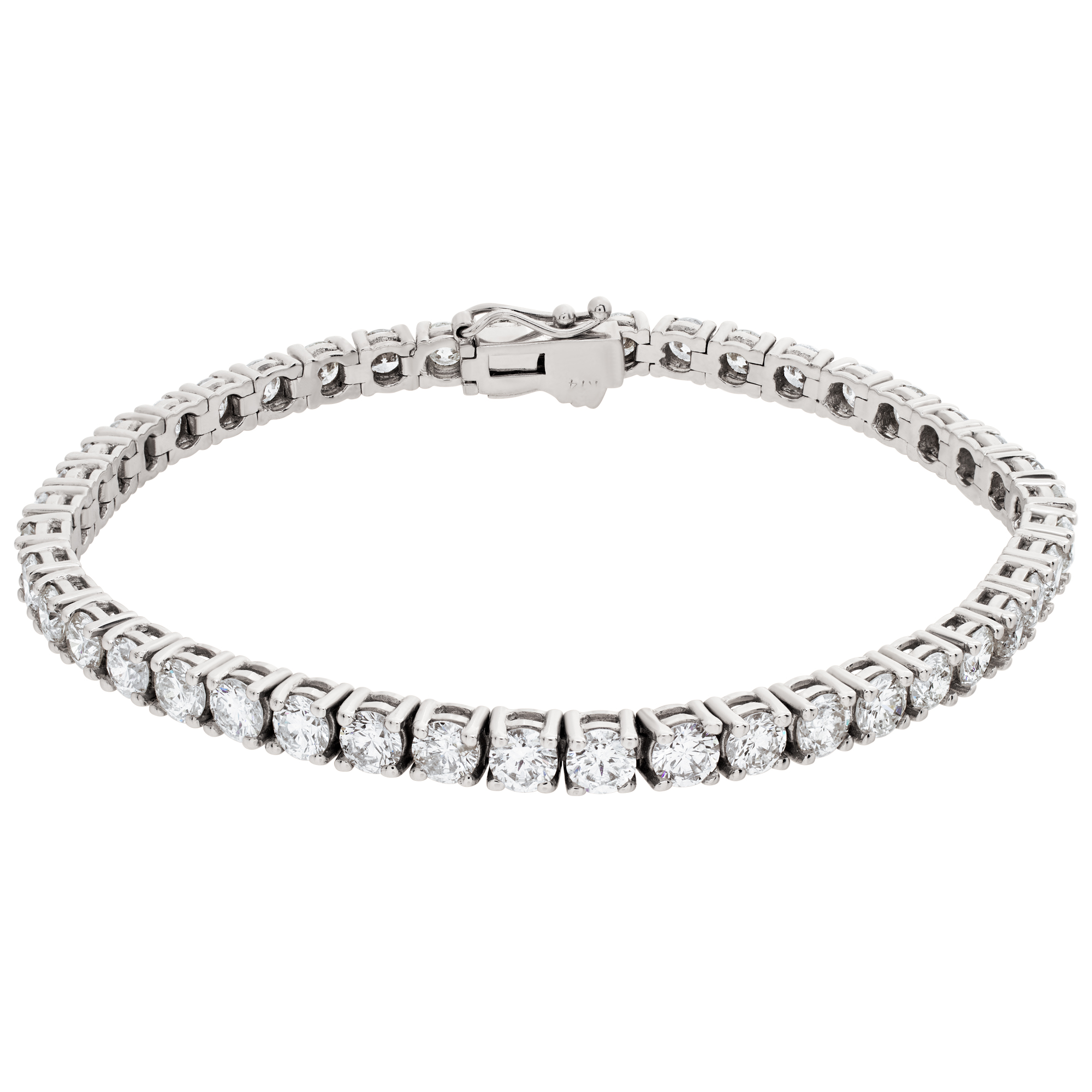 Timeless 14k white gold tennis bracelet with 8.62 carats in round brilliant diamonds