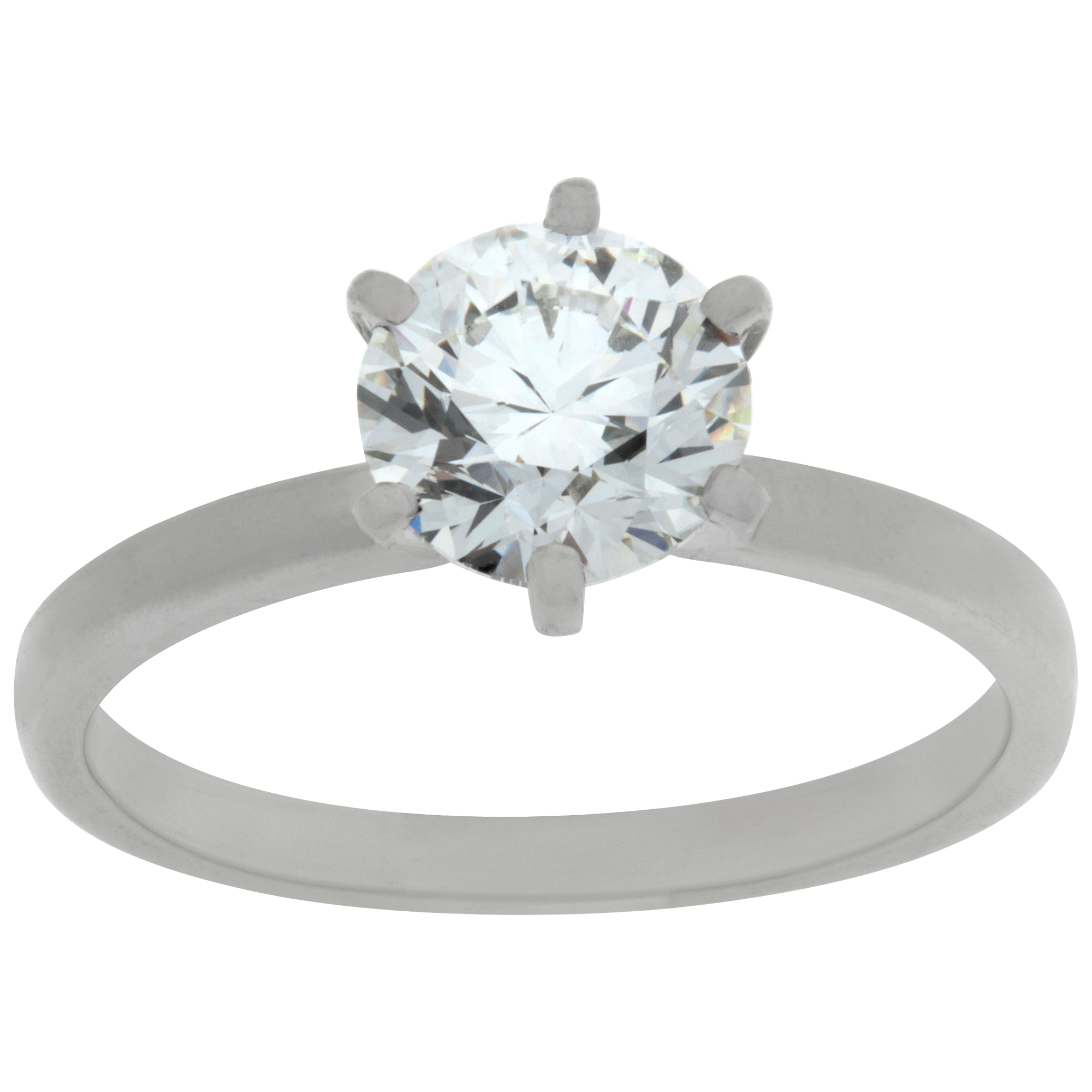 GIA certified round brilliant cut 1.01 carat diamond (G color, VS2 clarity, Triple excelent) solitaire ring