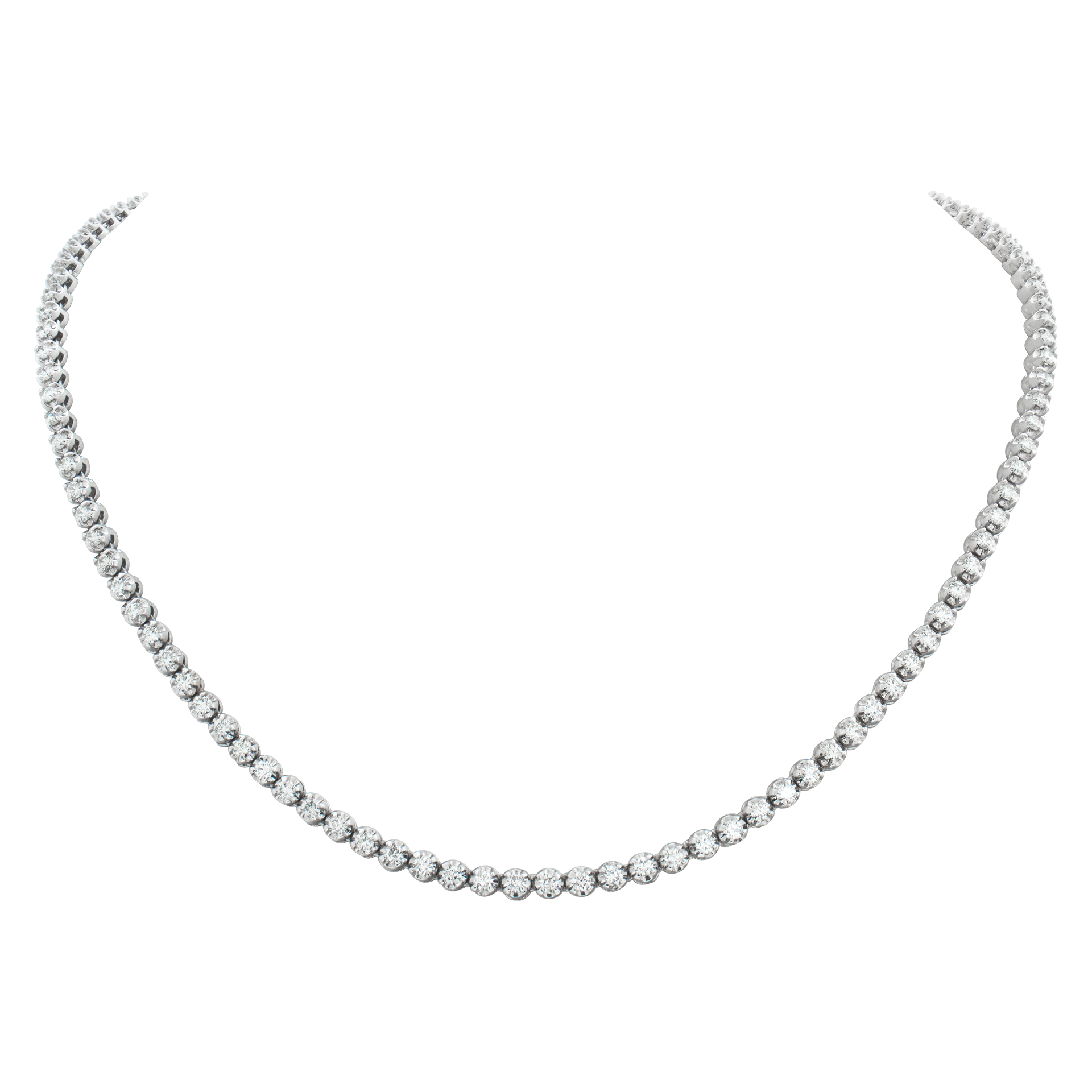 14k white gold line necklace with approximately 4 carats in diamonds