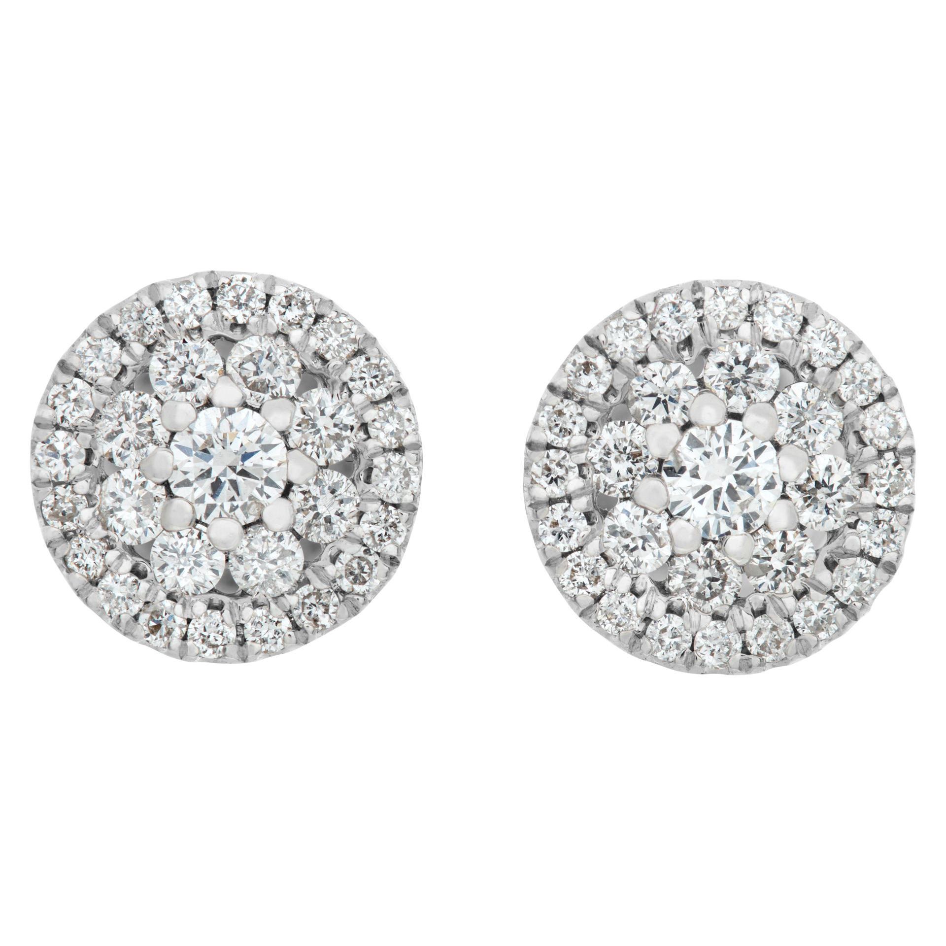 Sparkly 18k white gold stud earrings 0.40 carat in diamonds
