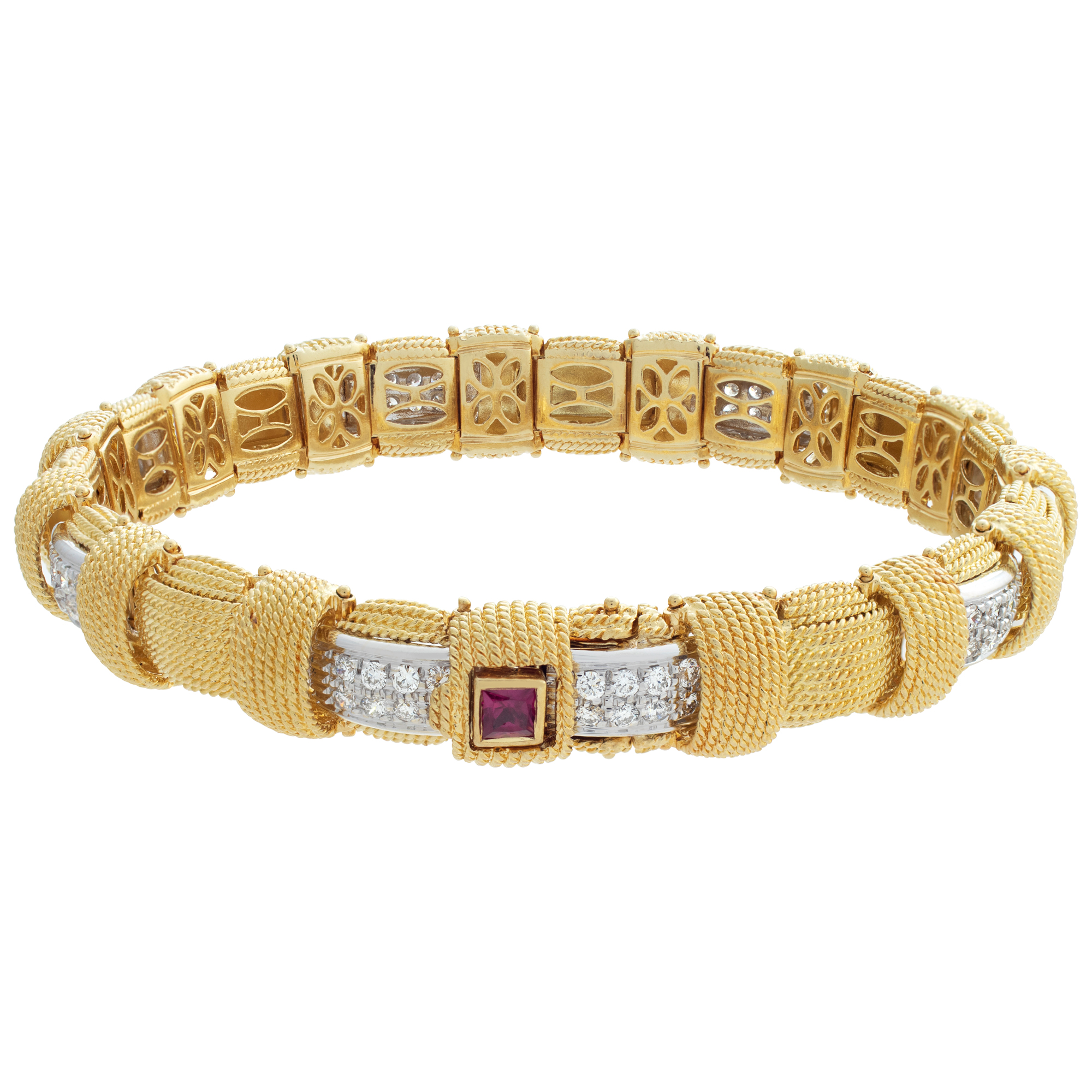 Roberto Coin Opera diamond flexible bracelet in 18k