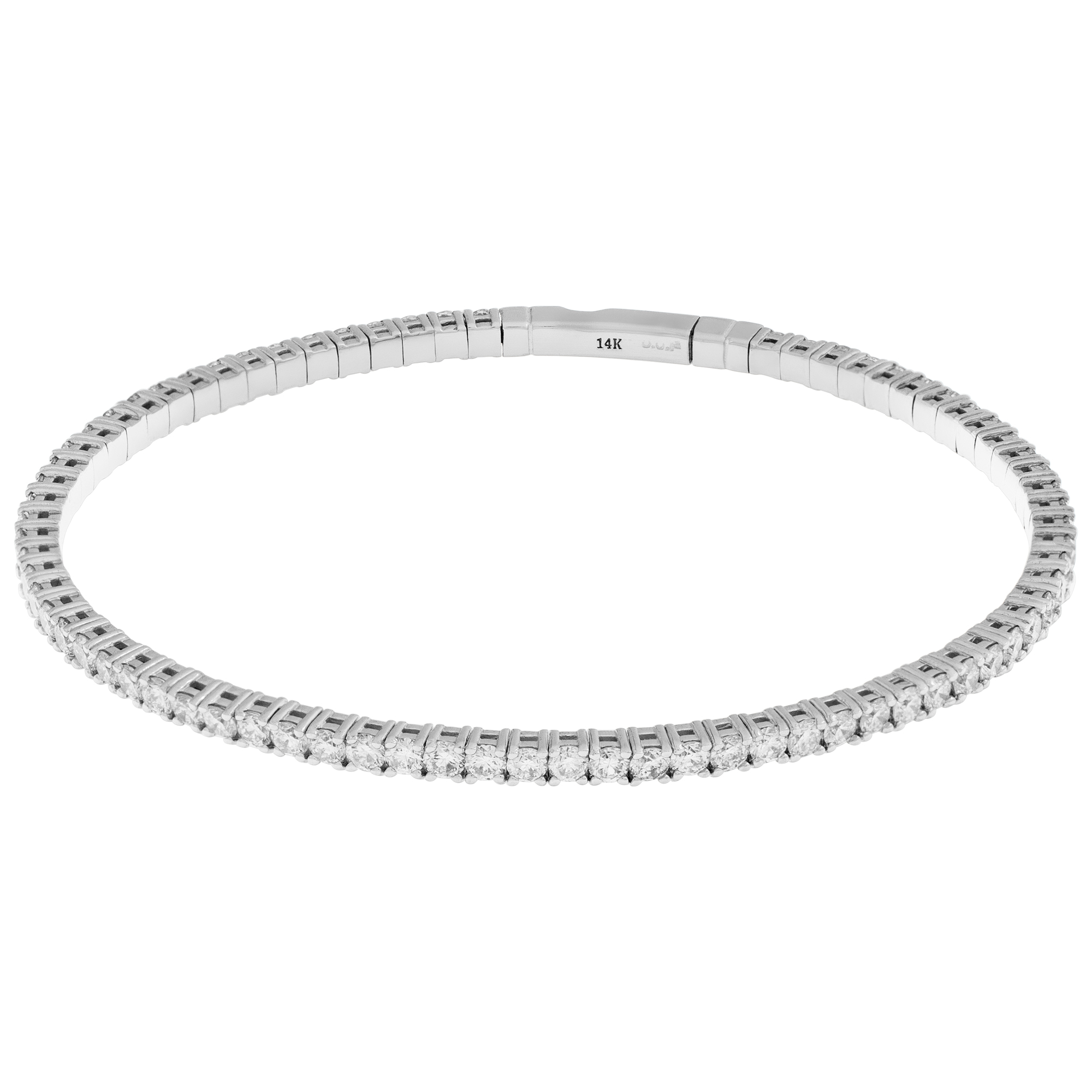 Diamond bracelet set in 14k white gold with 3.45 carats in diamonds.