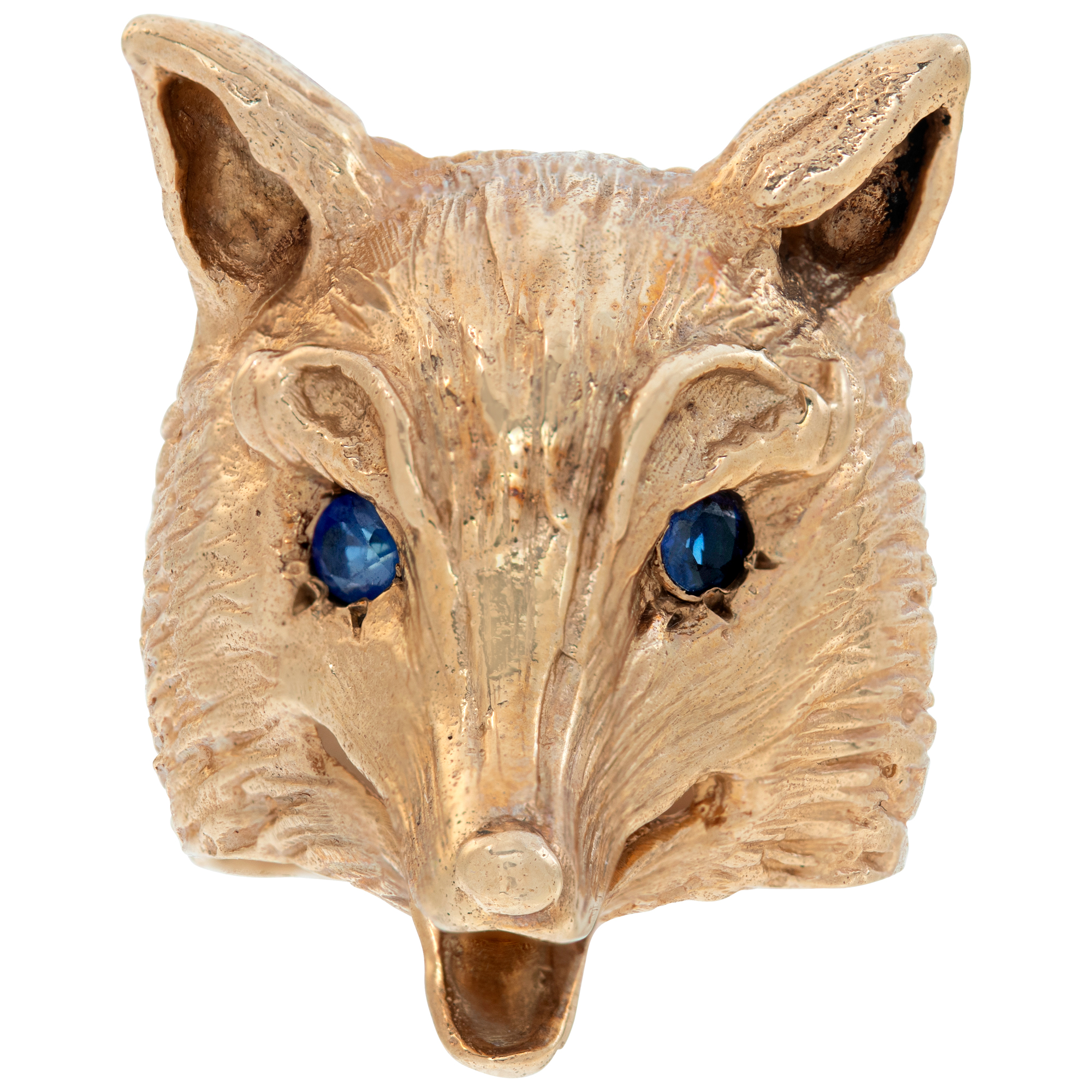 Fox ring in 14k with sapphire eyes (Stones)