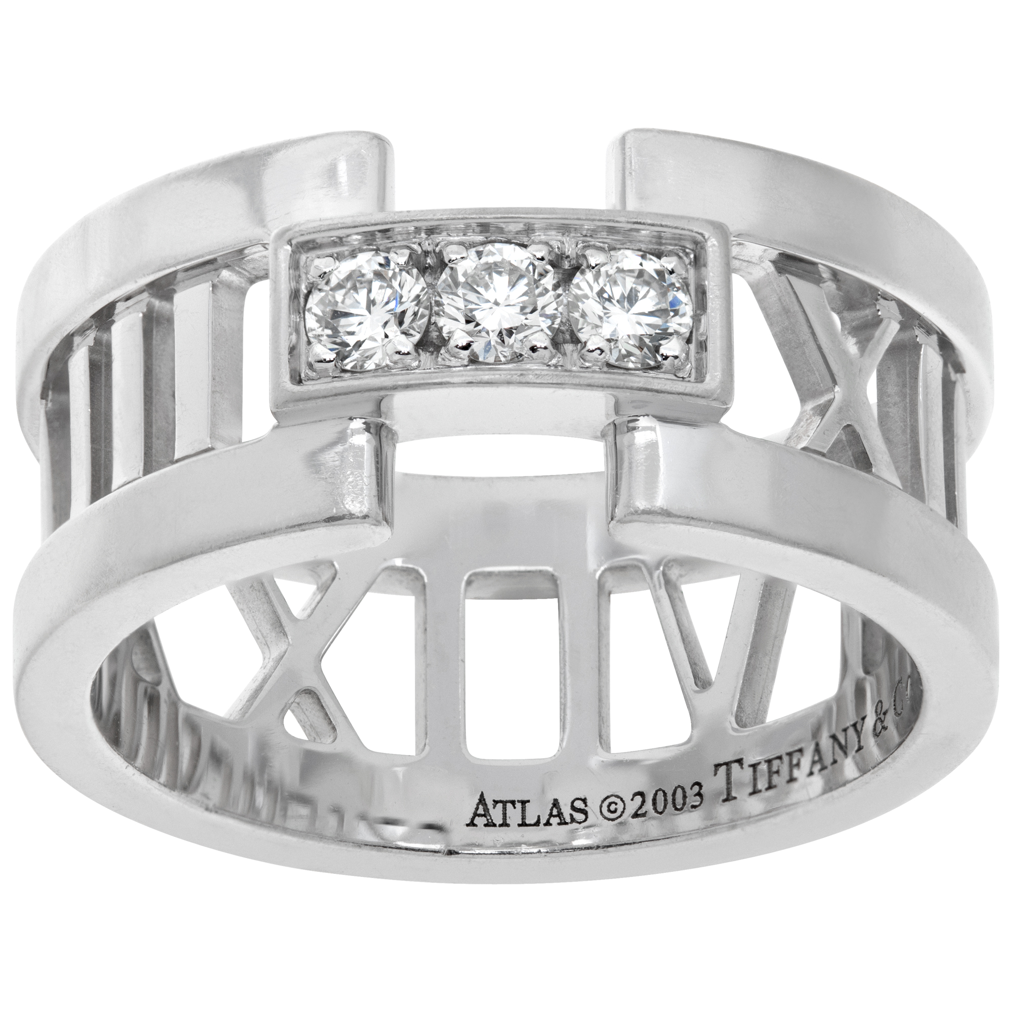 Tiffany & Co. Atlas 3 diamond ring in 18k white gold