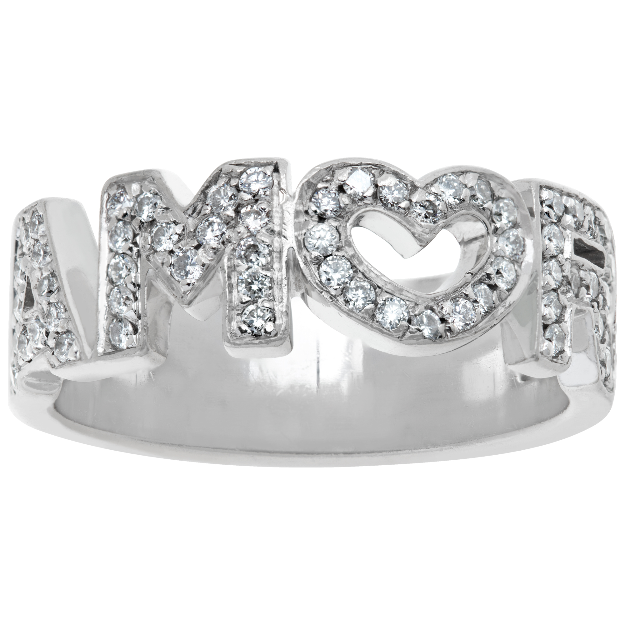 Amore ring in 18k white gold with diamonds