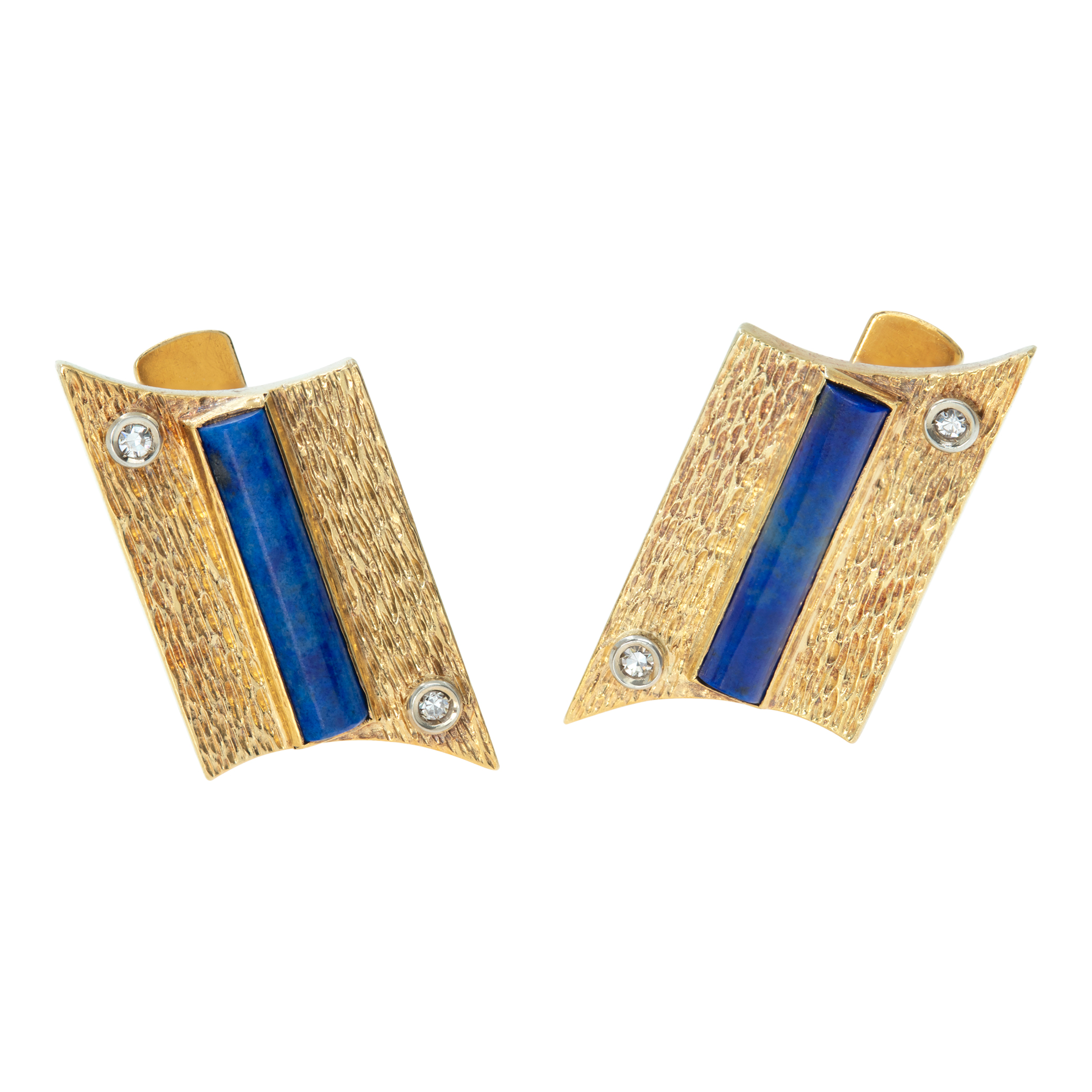 18k cufflinks with diamonds and lapis lazuli