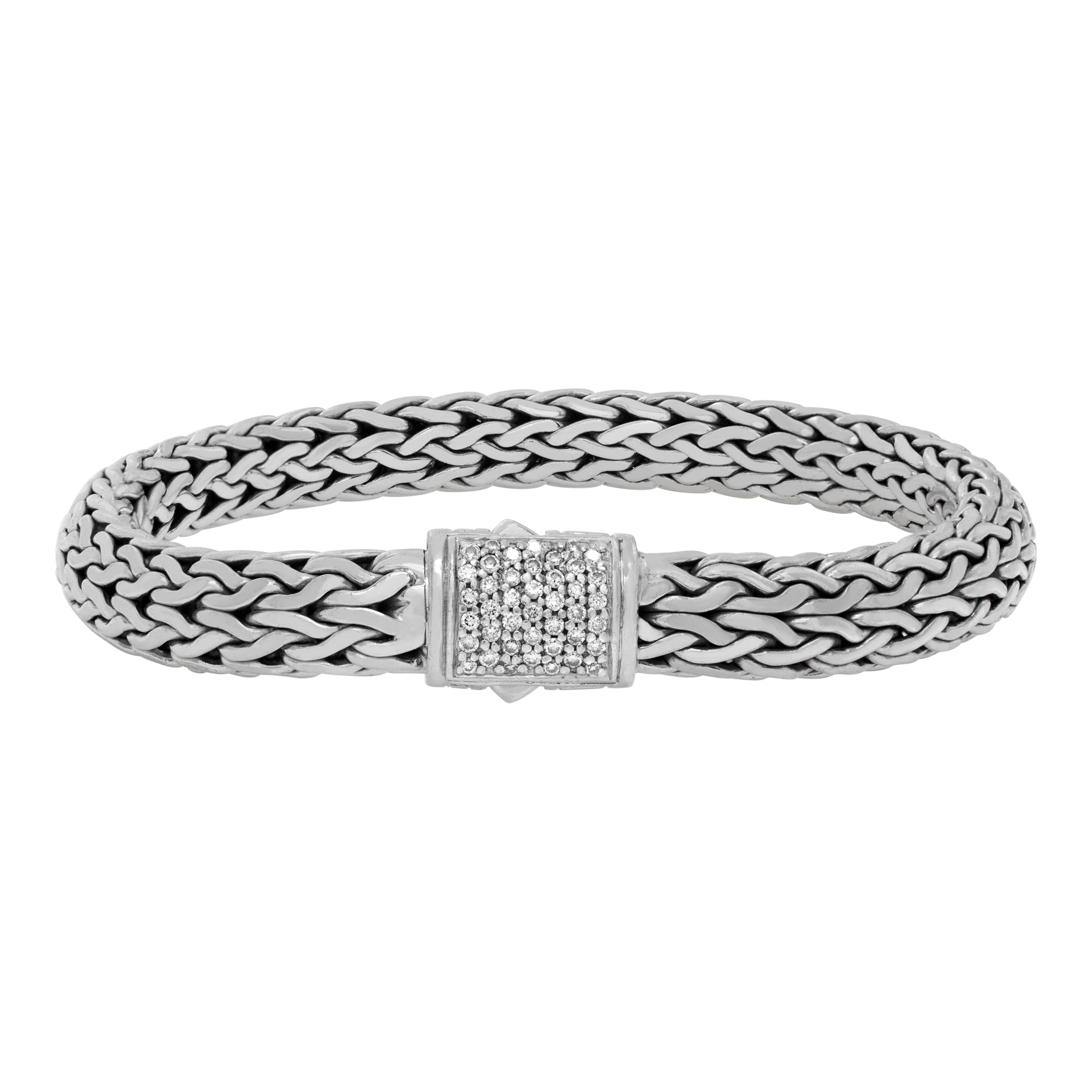John Hardy Classic Chain diamond pave bracelet in sterling silver