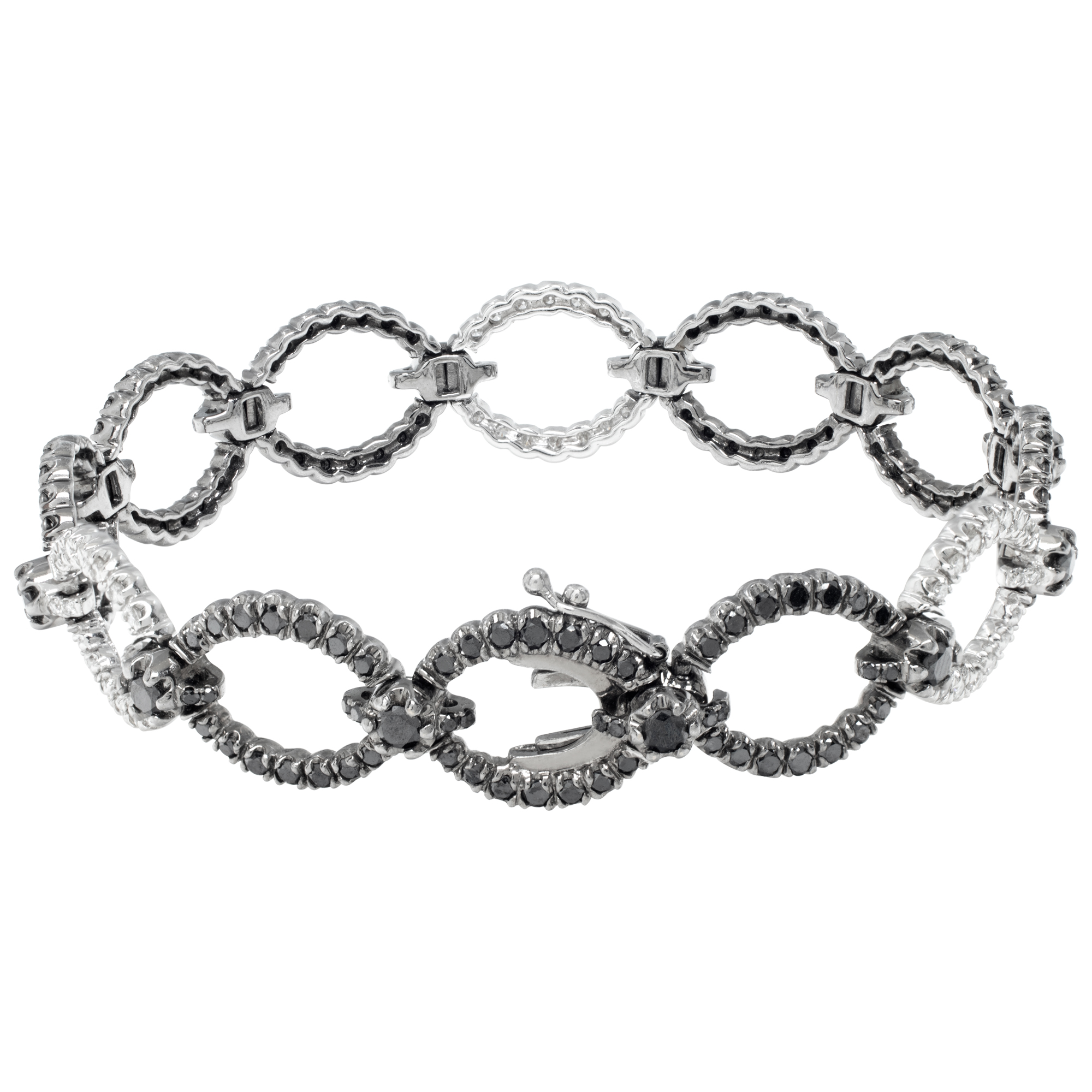 Black & White diamond bracelet in 18k white gold