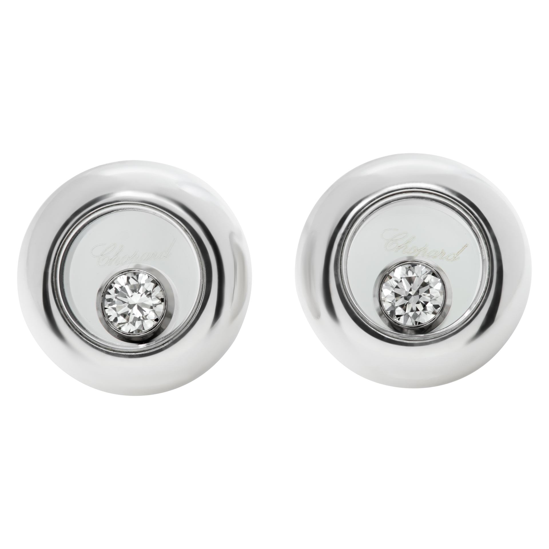Chopard "Happy Diamonds Icons" 18k white gold earrings (Stones)