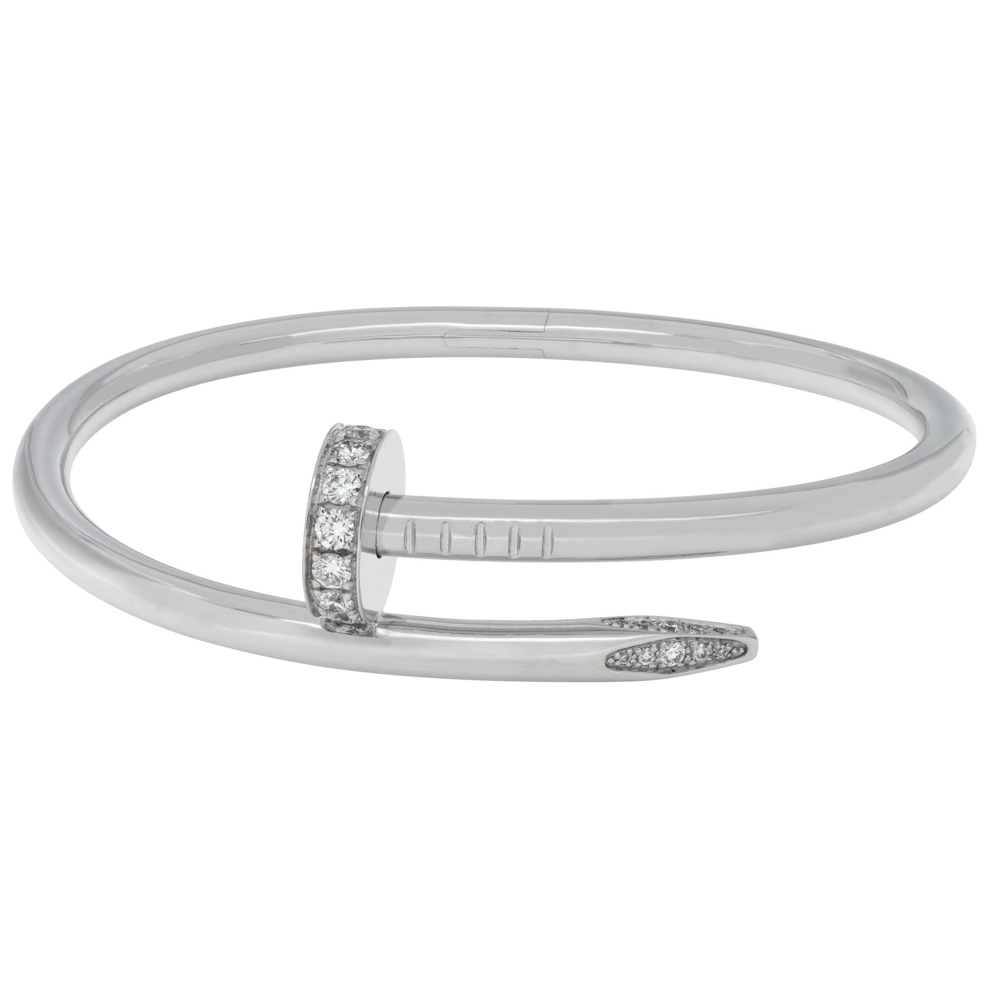 Cartier Juste Un Clou bracelet in 18k white gold with 0.58 carat in diamonds, size 15