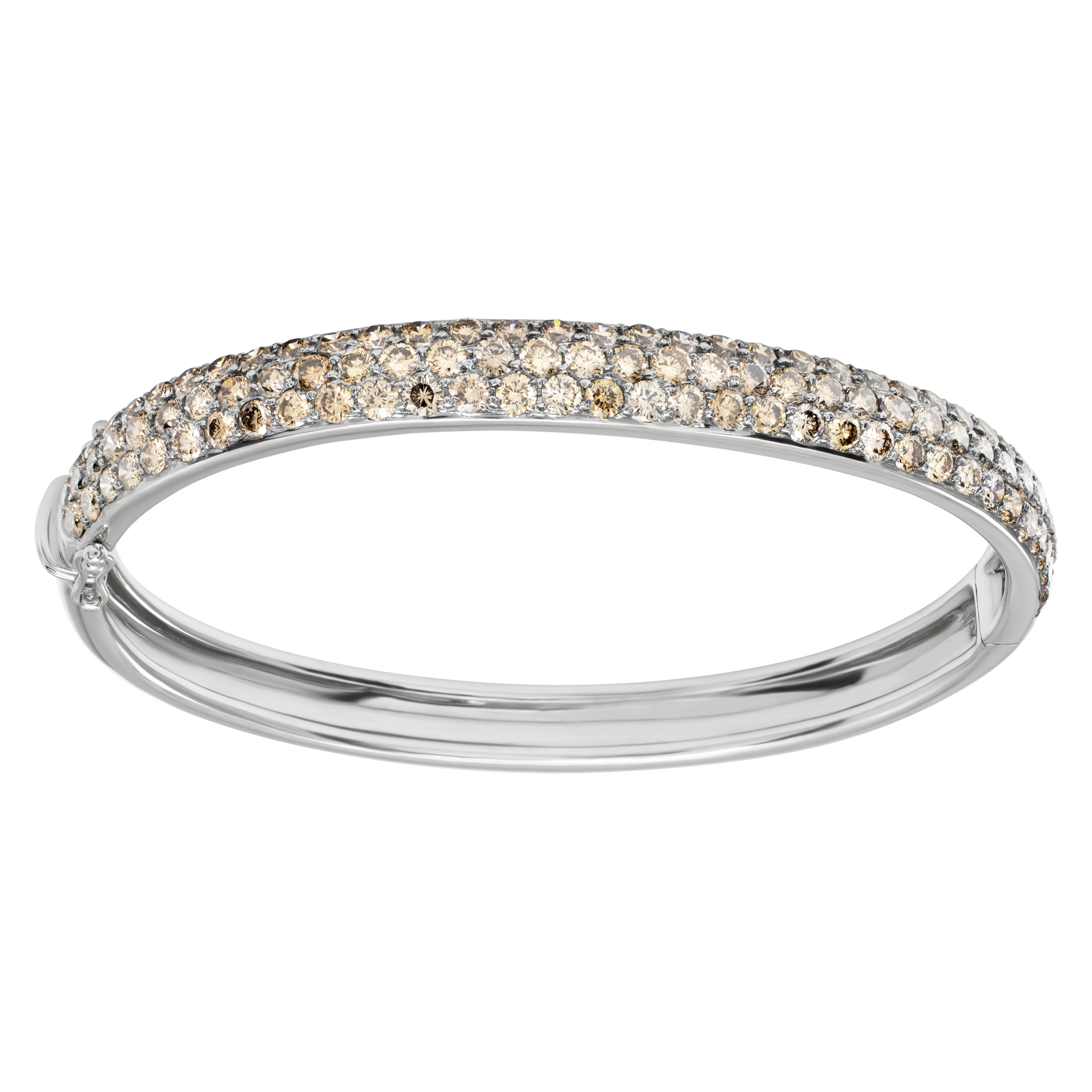 Bangle with brown diamonds in 18k white gold