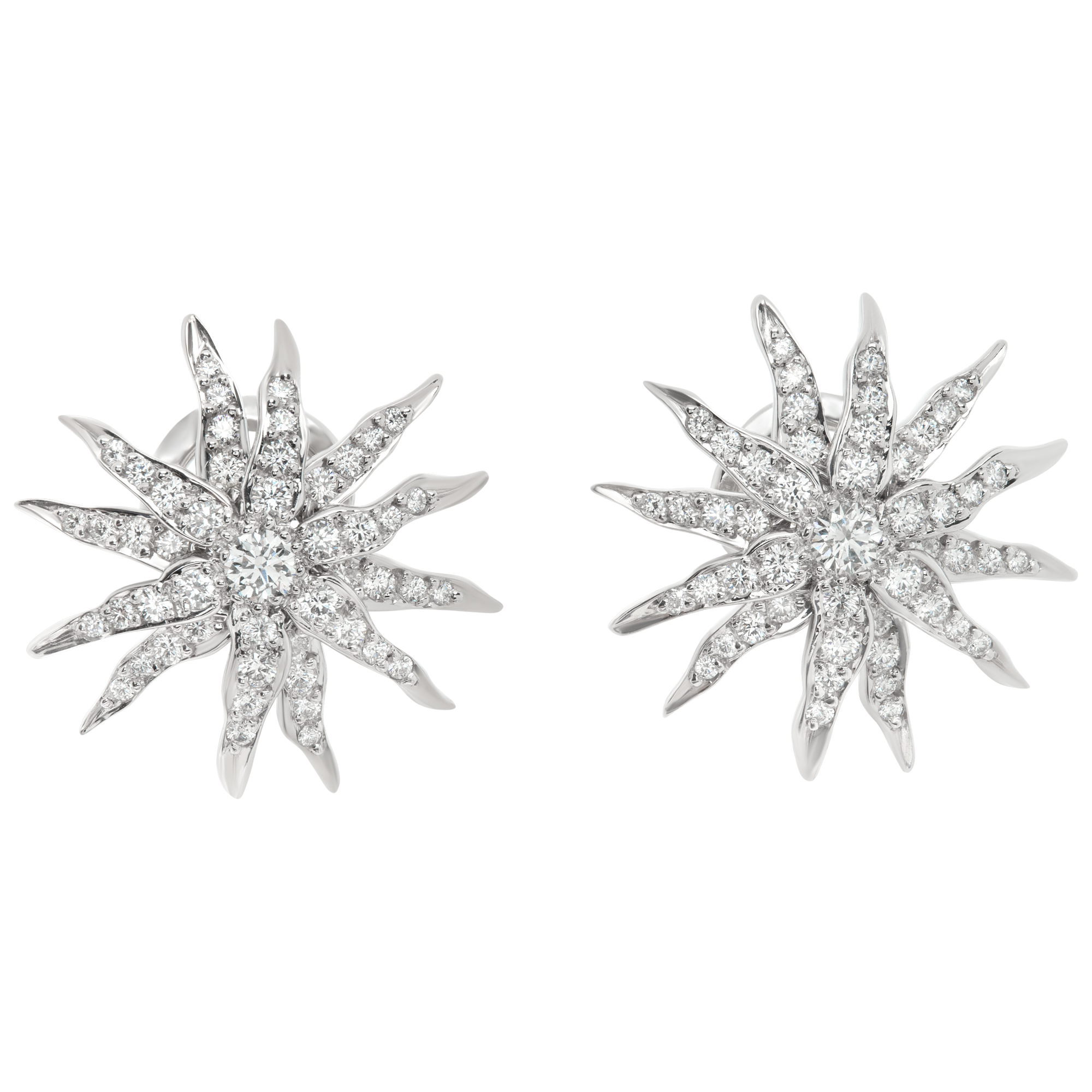Tiffany & Co. "Starburst" Diamond Earrings In Platinum (Stones)