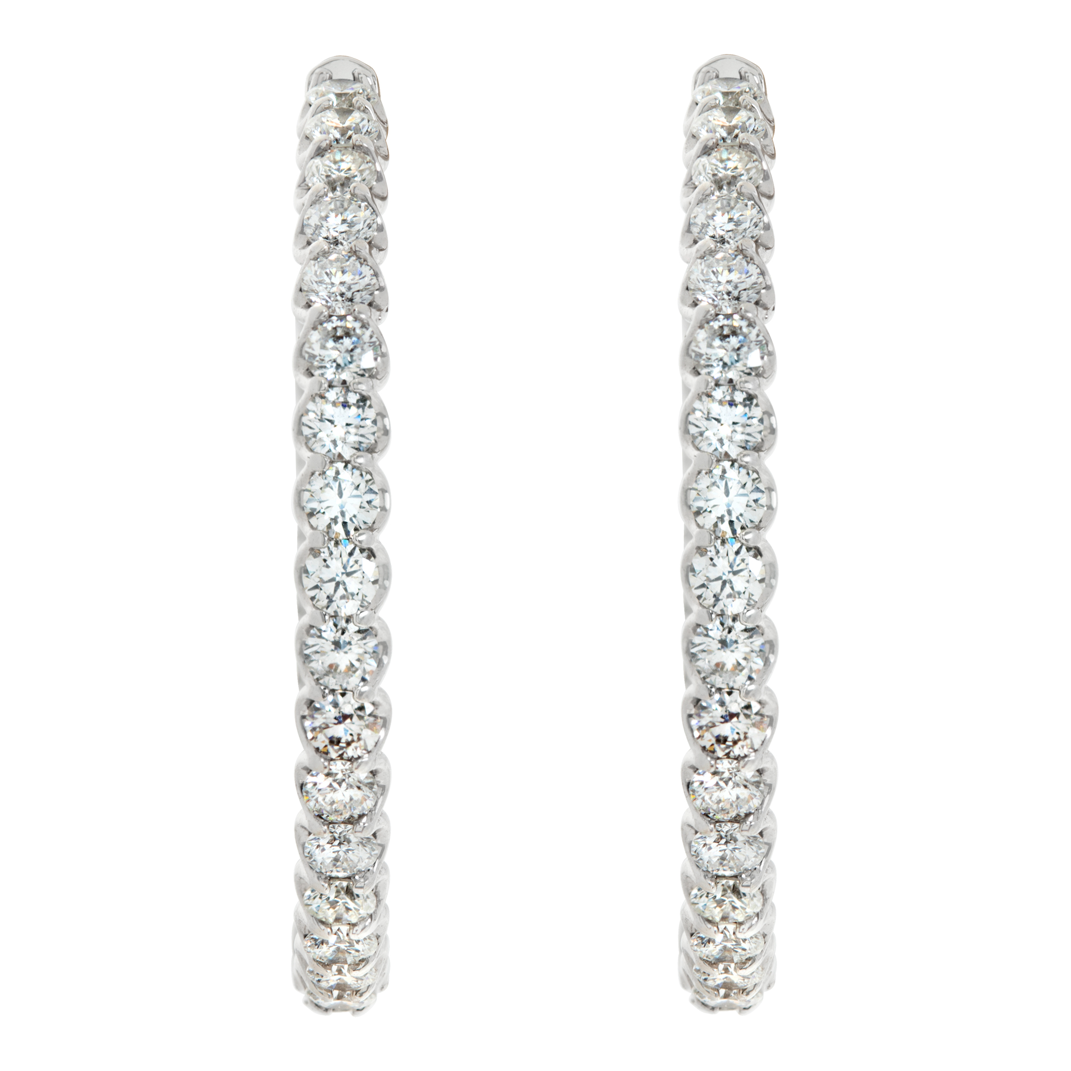 Inside-out medium diamond hoops with 3.96 carats in 14k