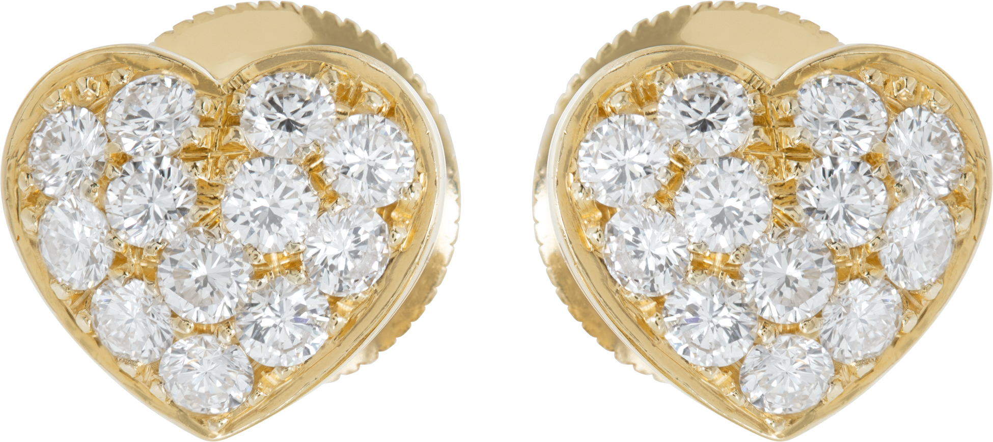  Bvlgari diamond pave heart earrings in 18k