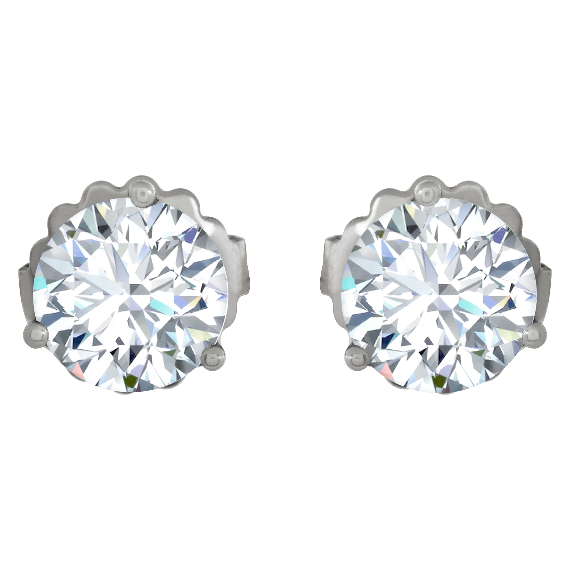 GIA certified diamond studs; RBC 2.02 carat (K color, IF clarity, Triple EX; Polish, Symmetry & Cut