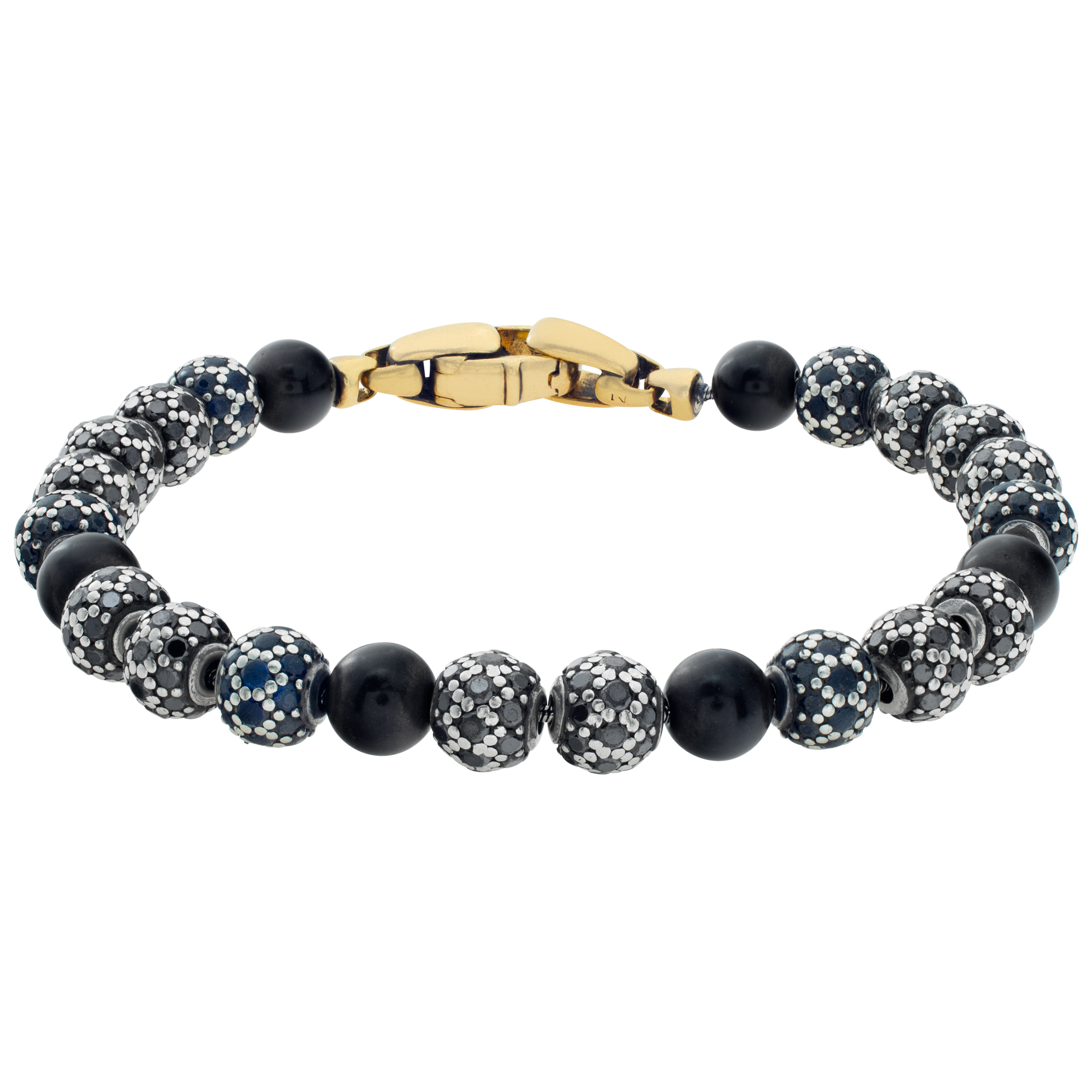 David Yurman Spiritual Bead bracelet with black onyx and black diamonds in 18k