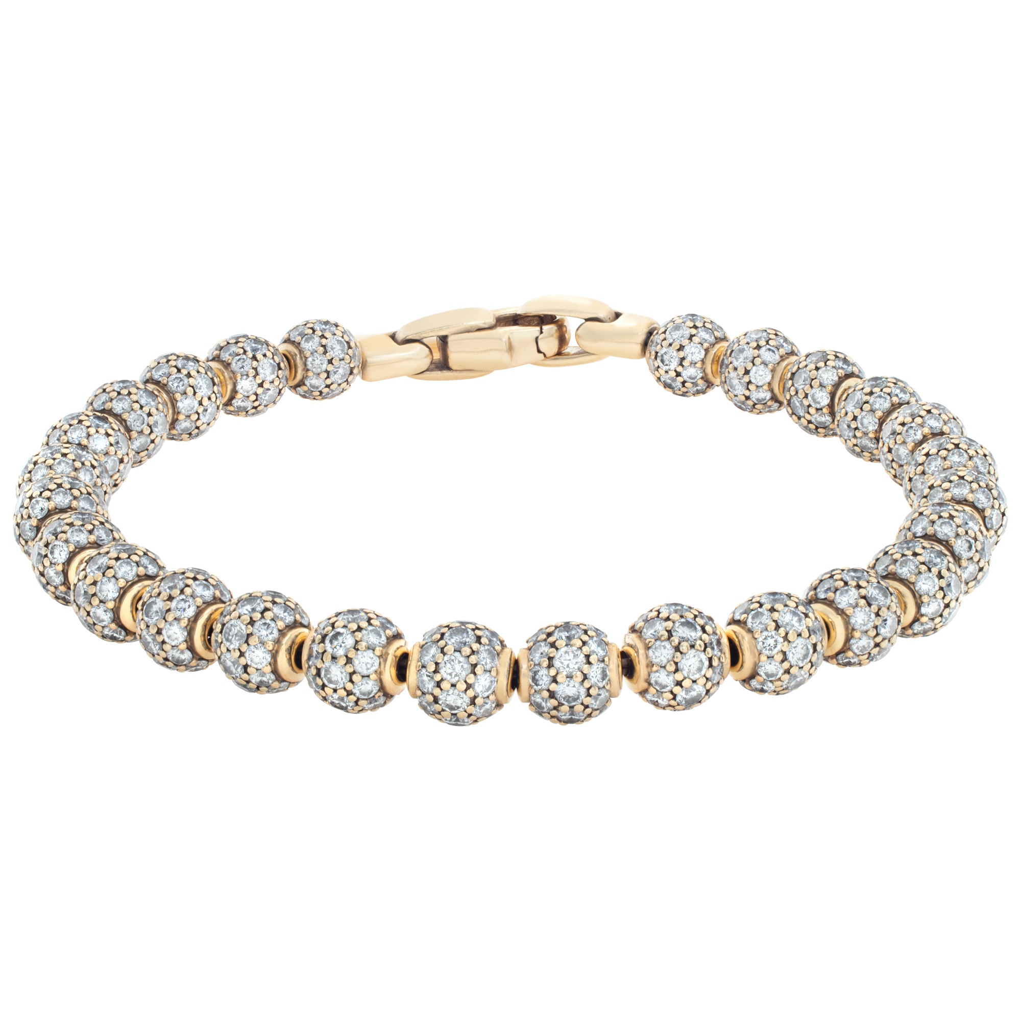 David Yurman Spiritual Bead pave diamond bracelet in 18K gold, with approx. 14.07 carats pave diamonds.