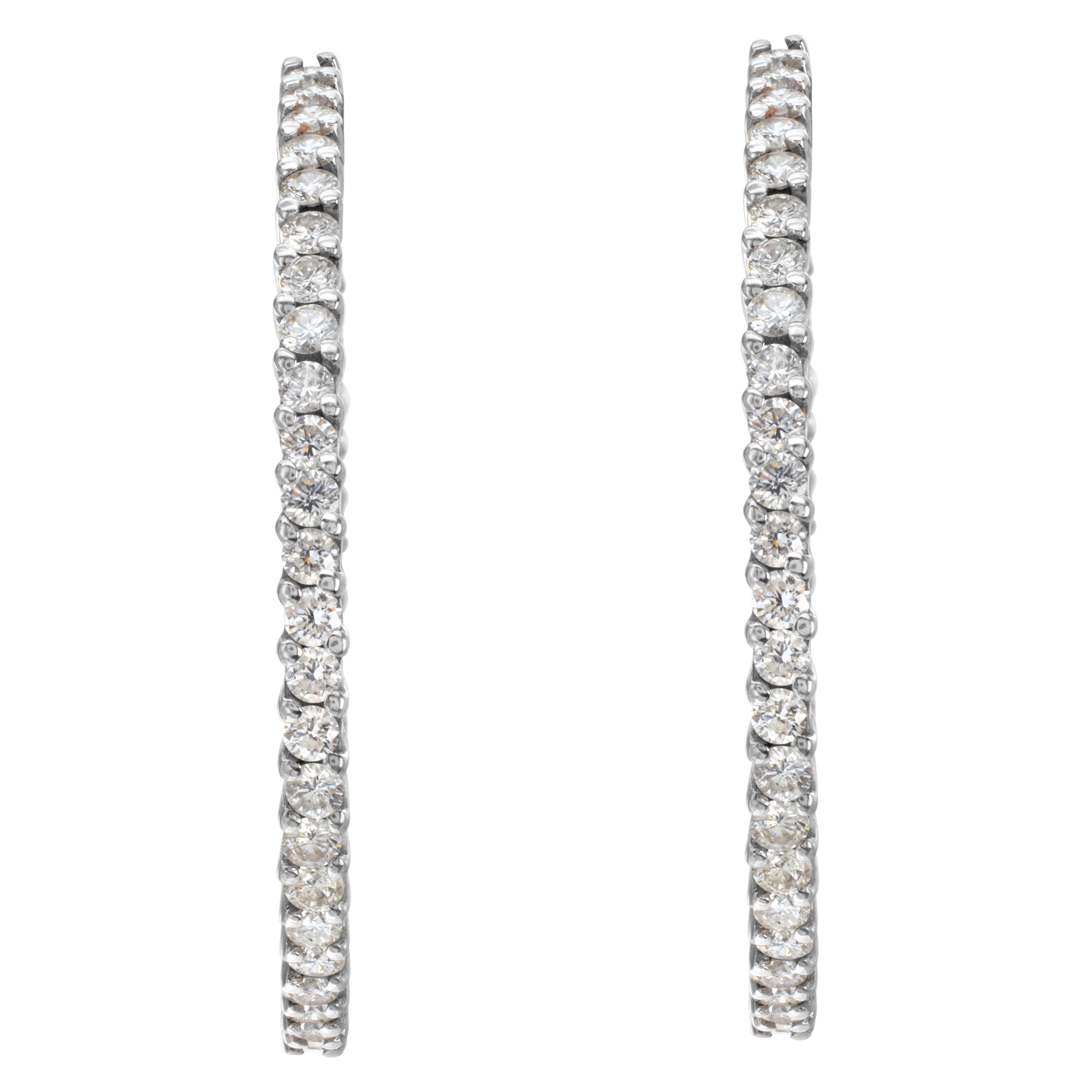 18k white gold diamond hoop earings 6.70 carats G-color, SI Clarity